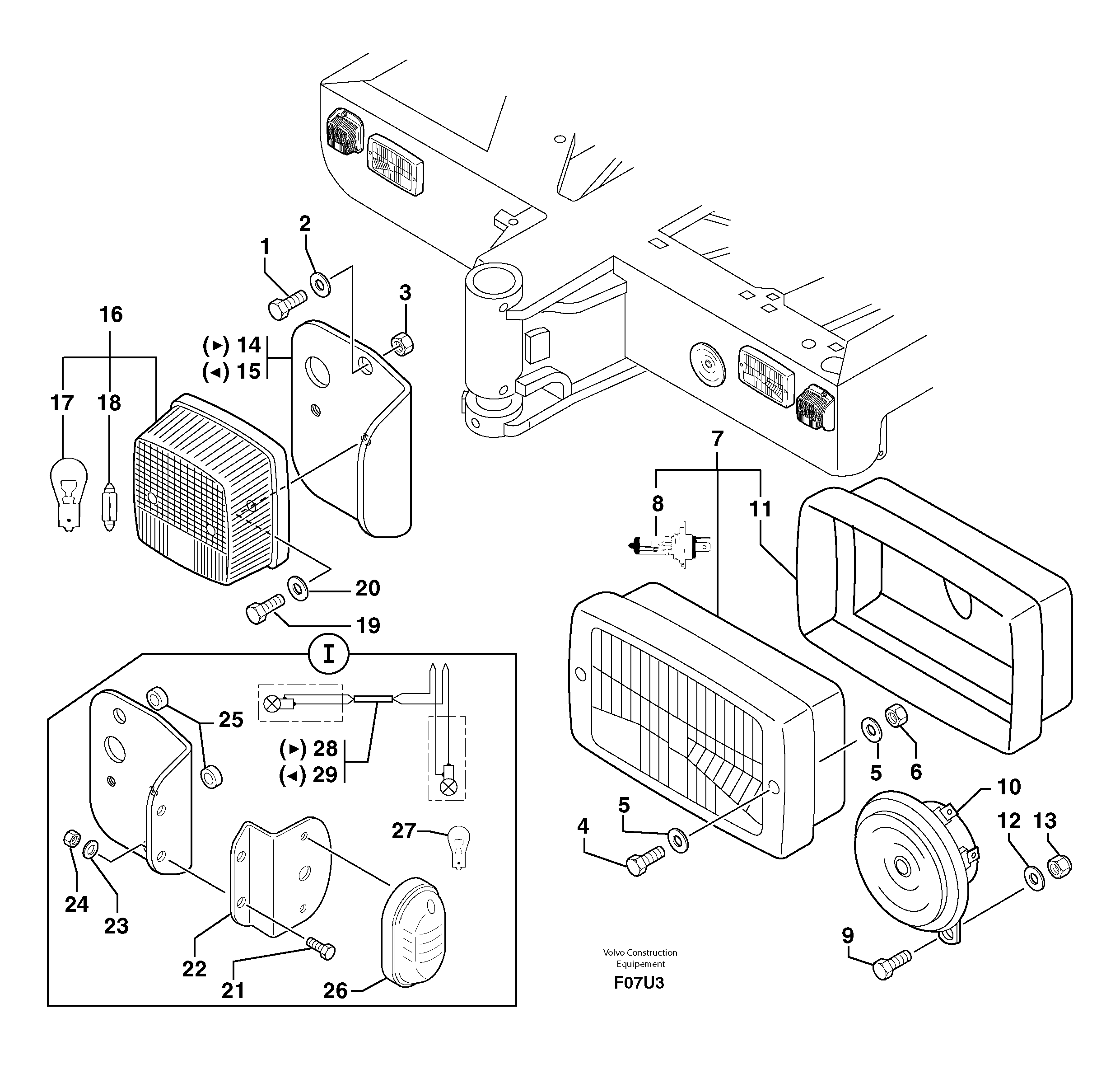 Front signal light — volvo parts diagram