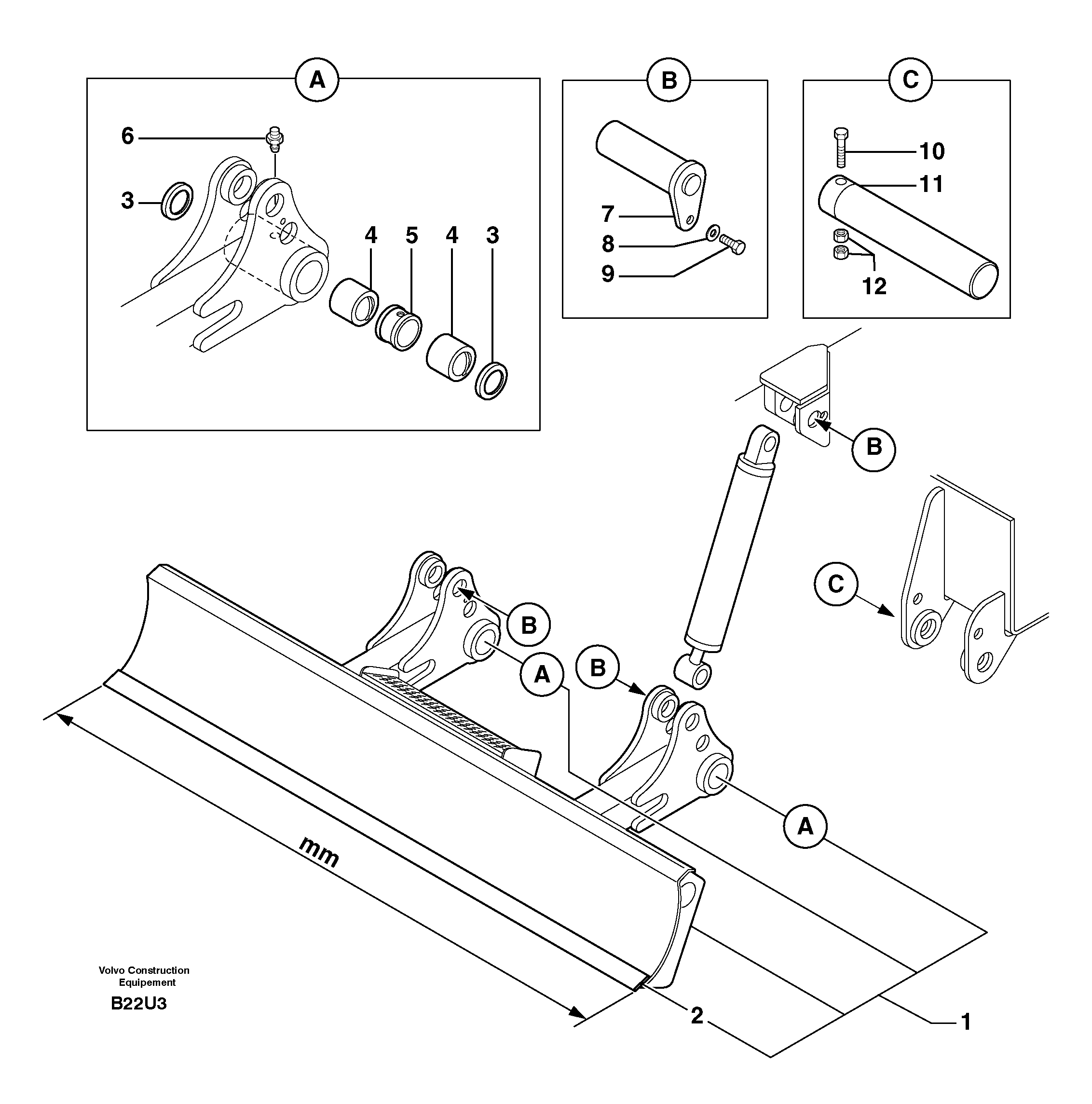 Dozer blade — volvo parts diagram