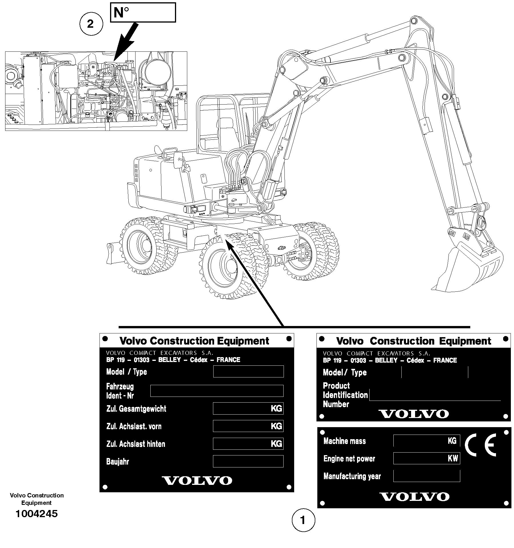 Product sign plate — volvo parts diagram