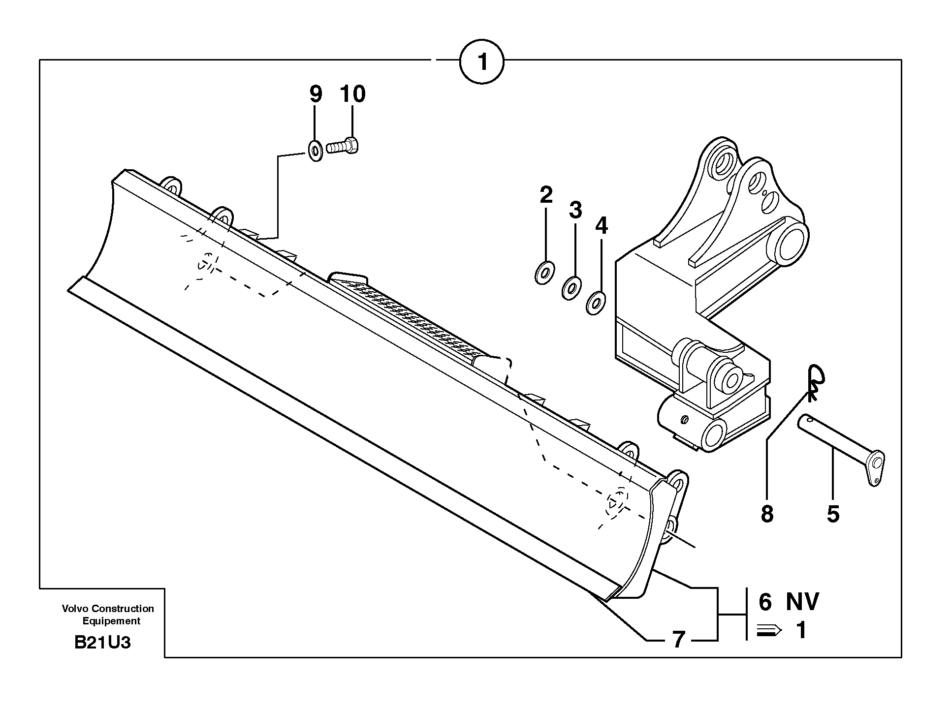 dozer blade on stabiliser — volvo parts diagram