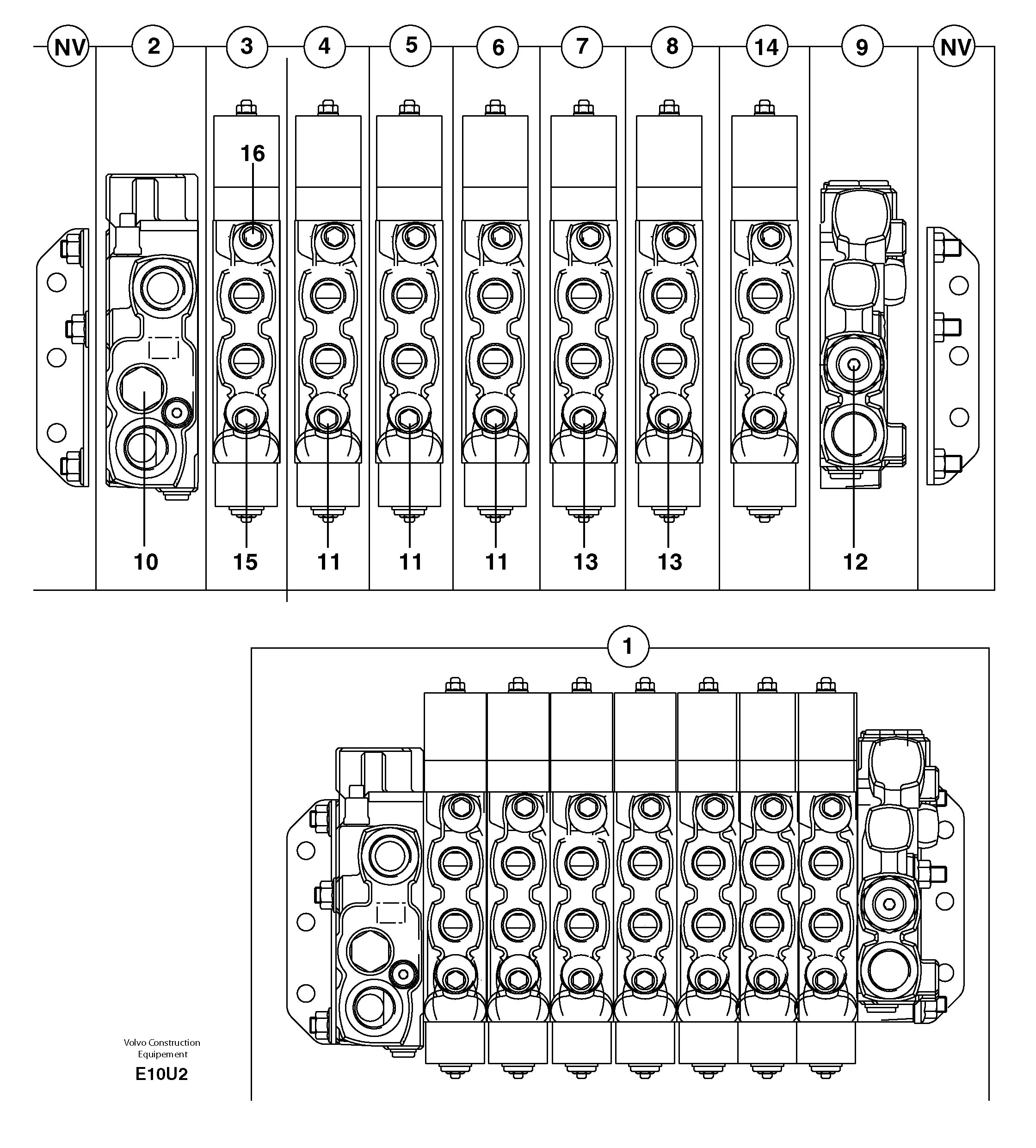 Control valve : 7 spools — volvo parts diagram