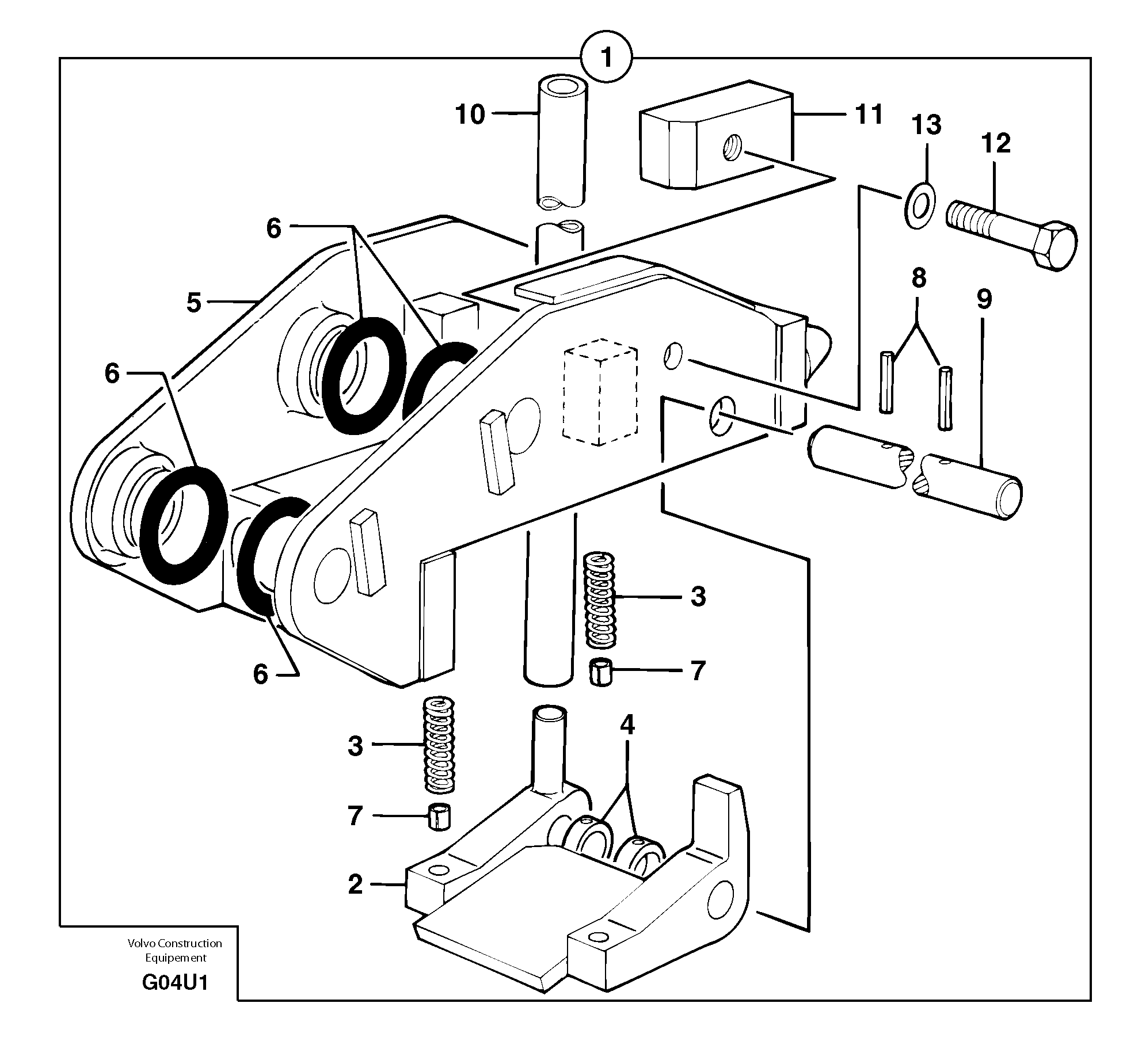 Tool holder / mechanical control — volvo parts diagram