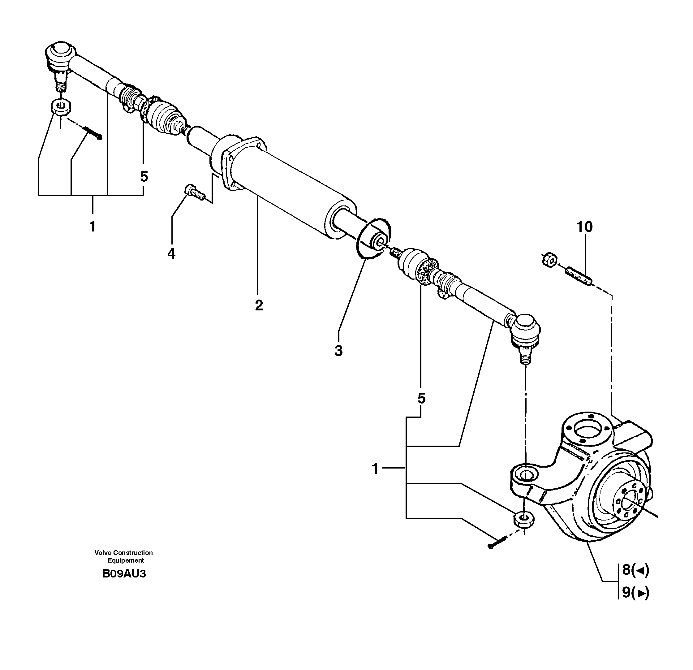 Front axle ( 1660 ) : steering linkage — volvo parts diagram