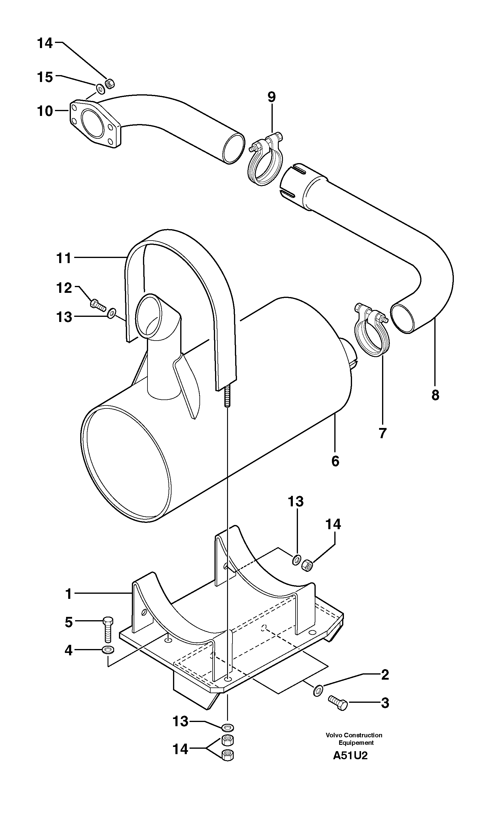 Muffler — volvo parts diagram