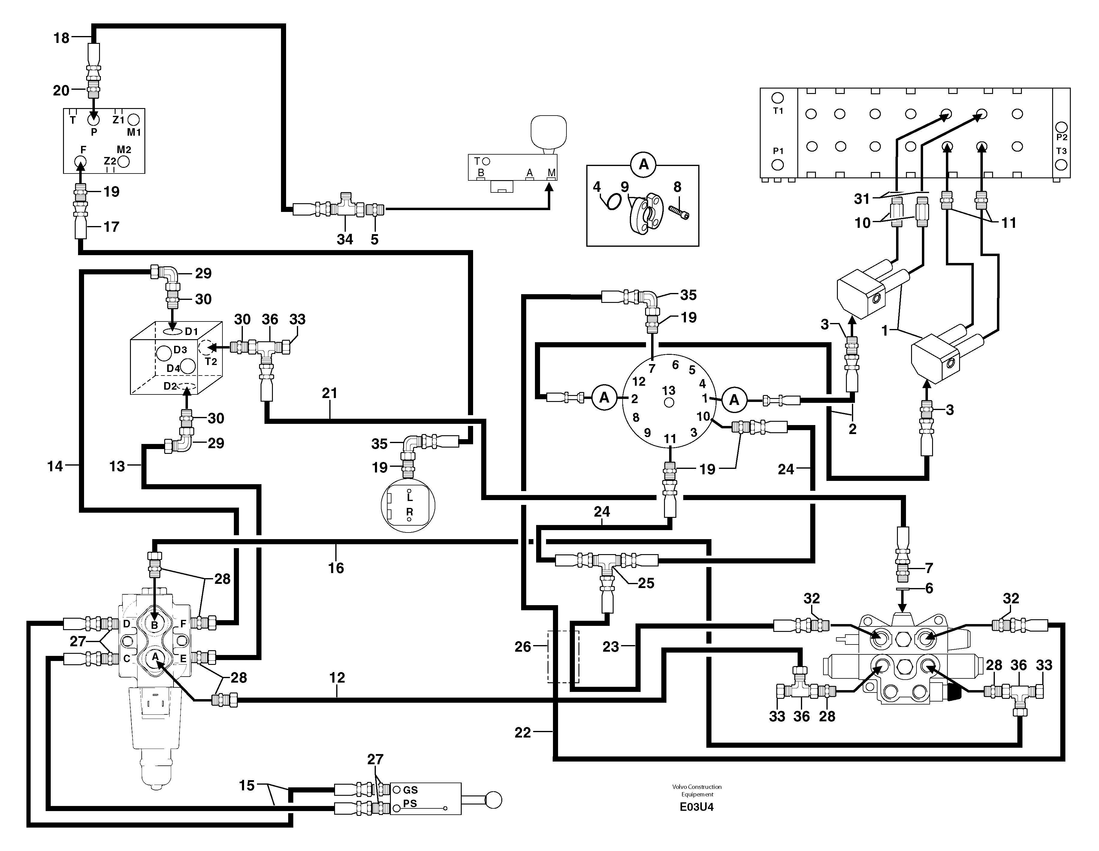 Hydraulic circuit ( platform ) — volvo parts diagram