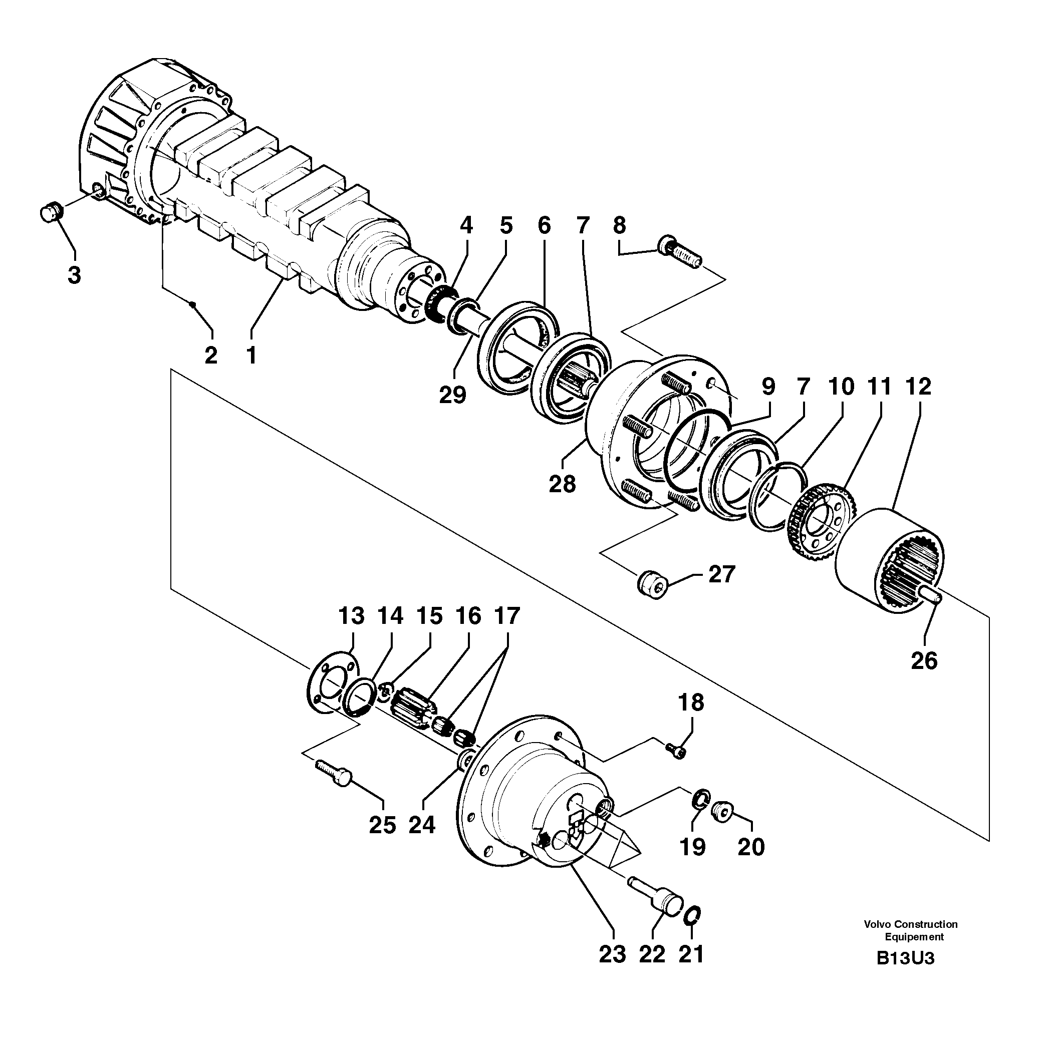 Rear axle ( 1660 ) : axle — volvo parts diagram