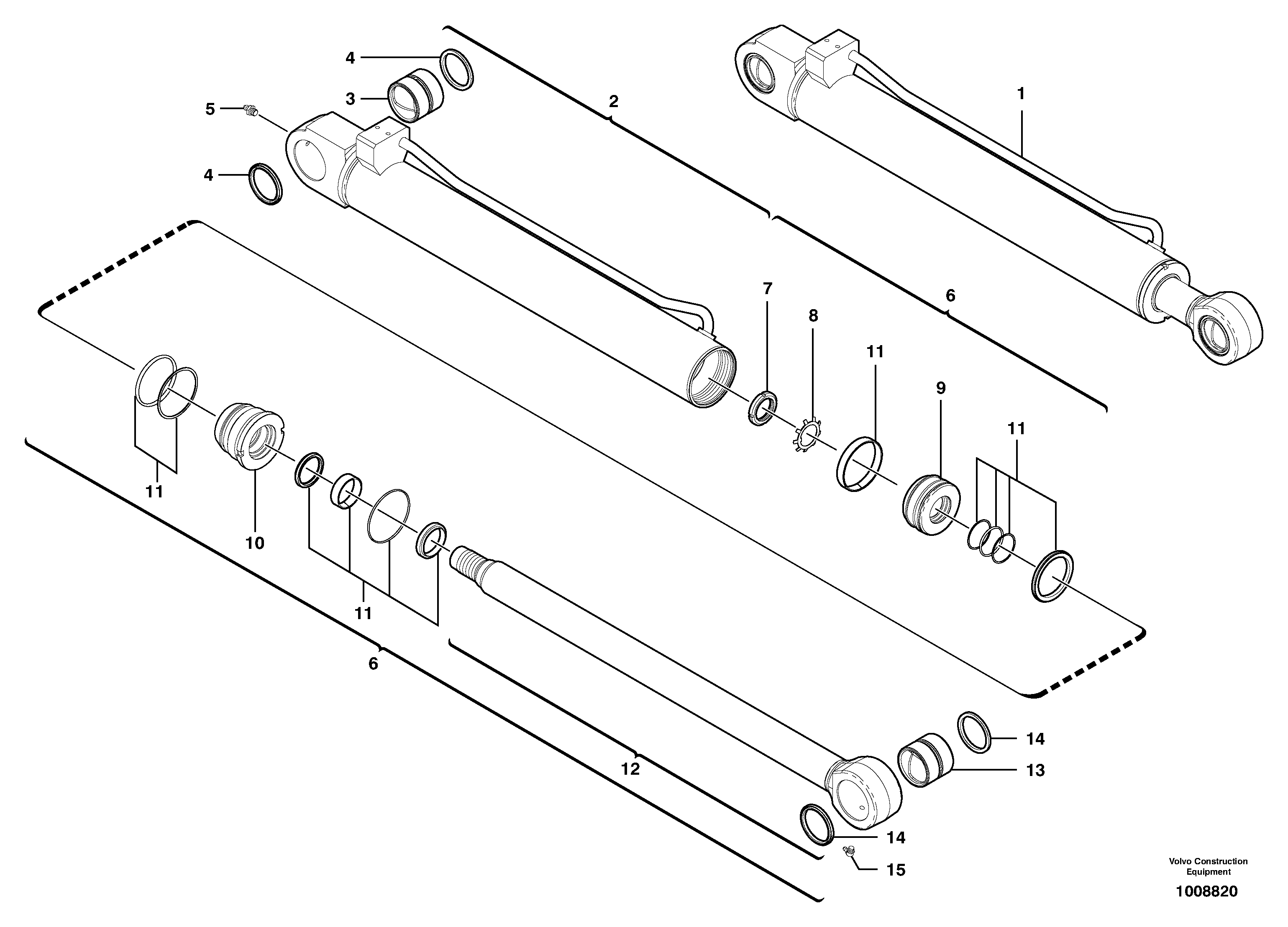 Bucket cylinder — volvo parts diagram