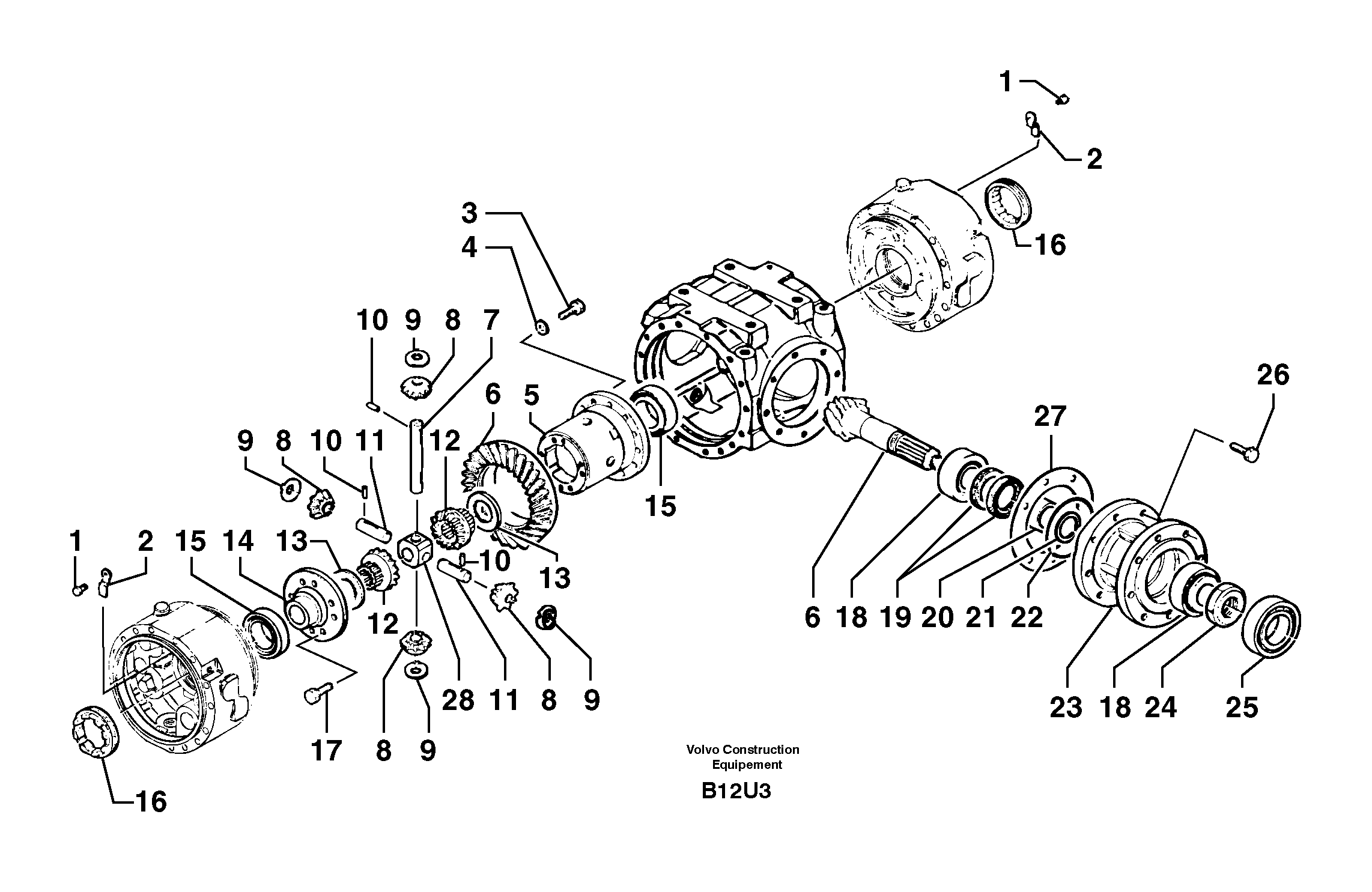 Rear axle ( 1660 ) : differential — volvo parts diagram