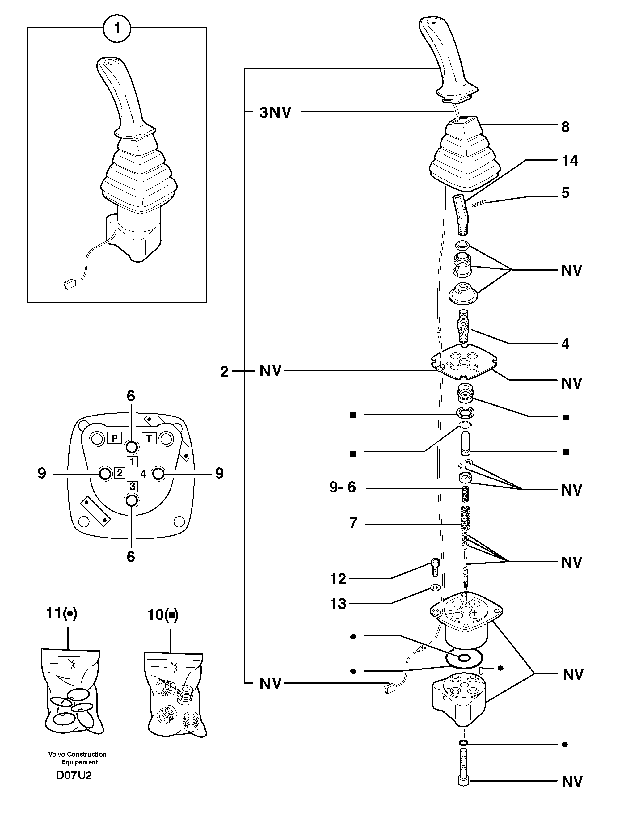 Control lever : dipper arm / slewing ( left ) — volvo parts diagram