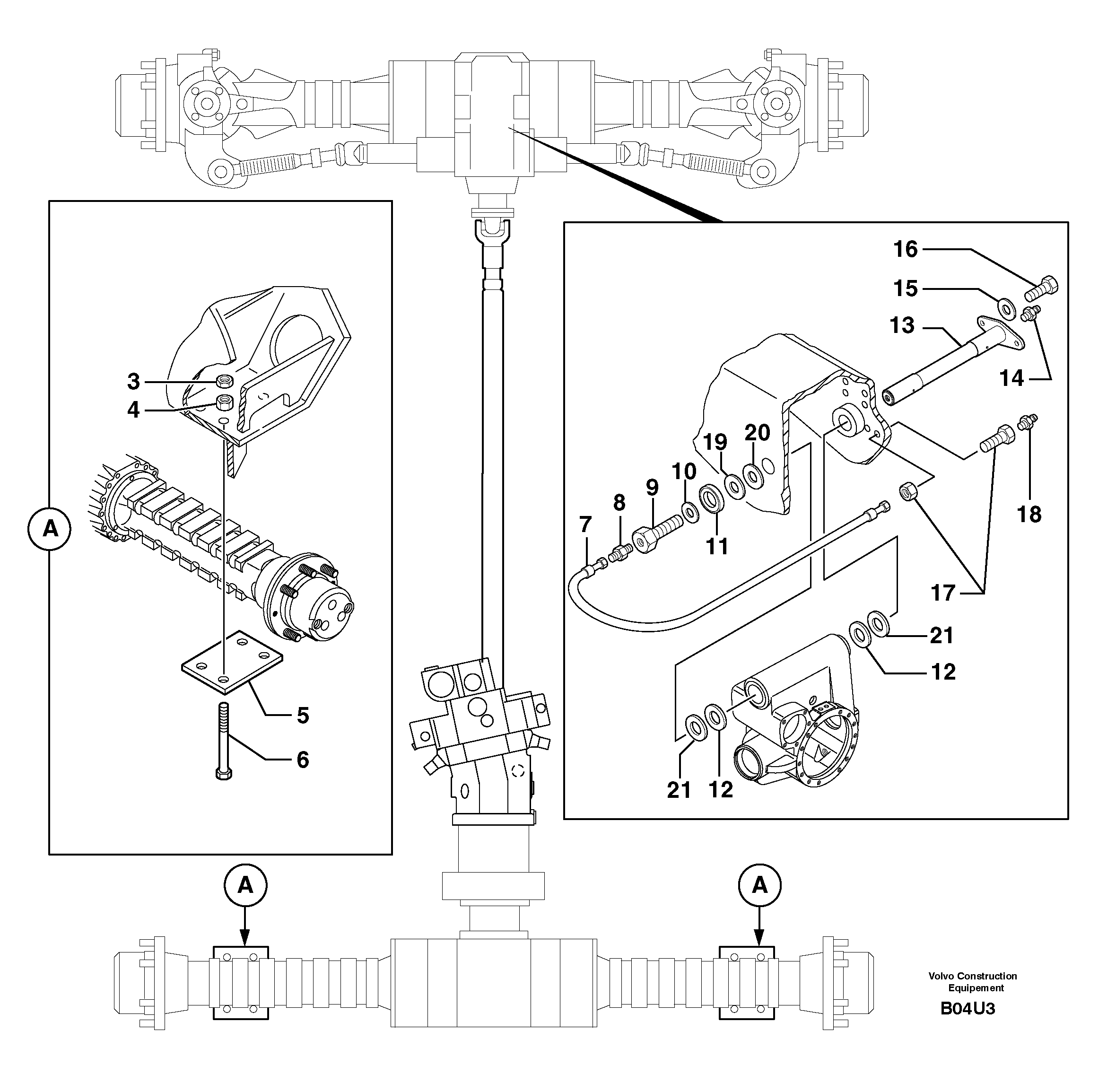 Axle cradles and mountings — volvo parts diagram