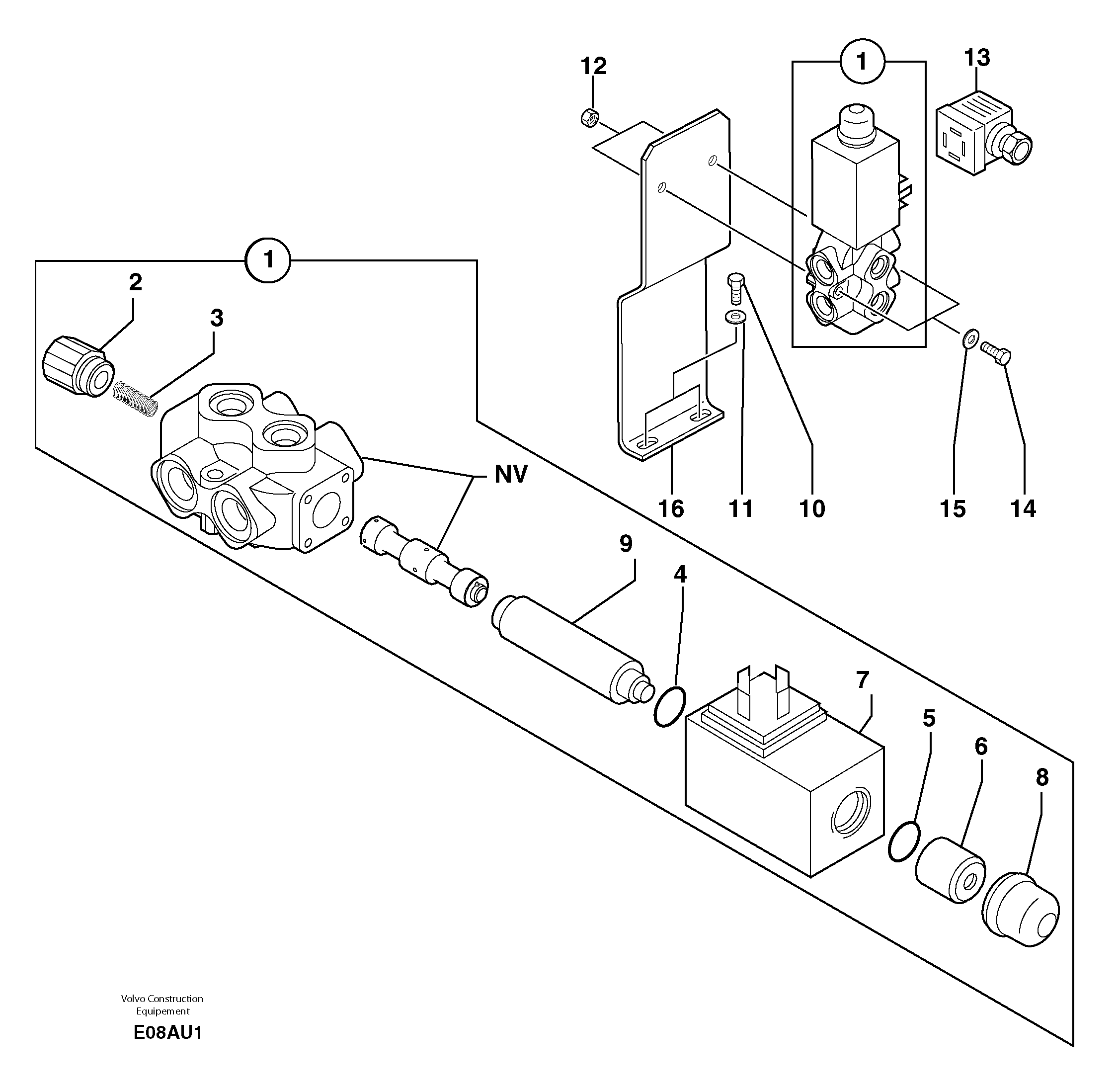 Slewing-offset selector switch ( for valve ) — volvo parts diagram