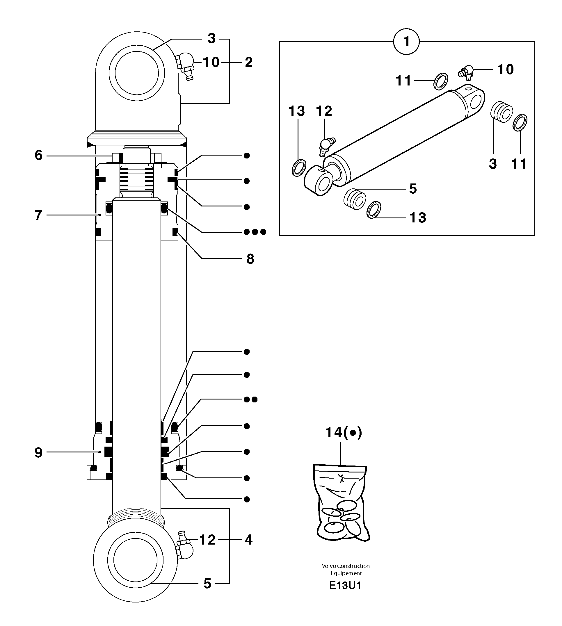 Boom cylinder — volvo parts diagram