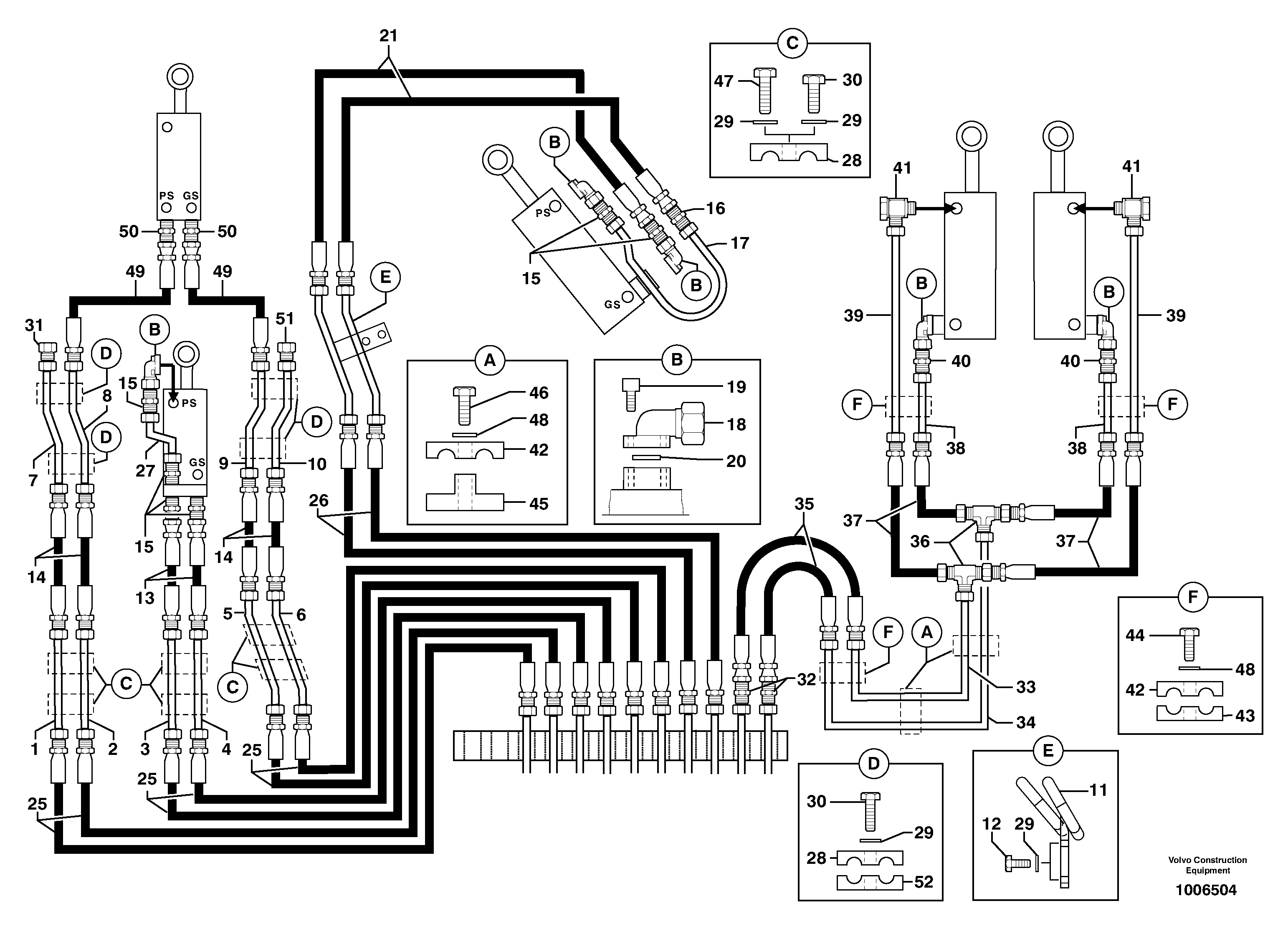 Hydr. circuit ( attachment ) ( continued ) — volvo parts diagram