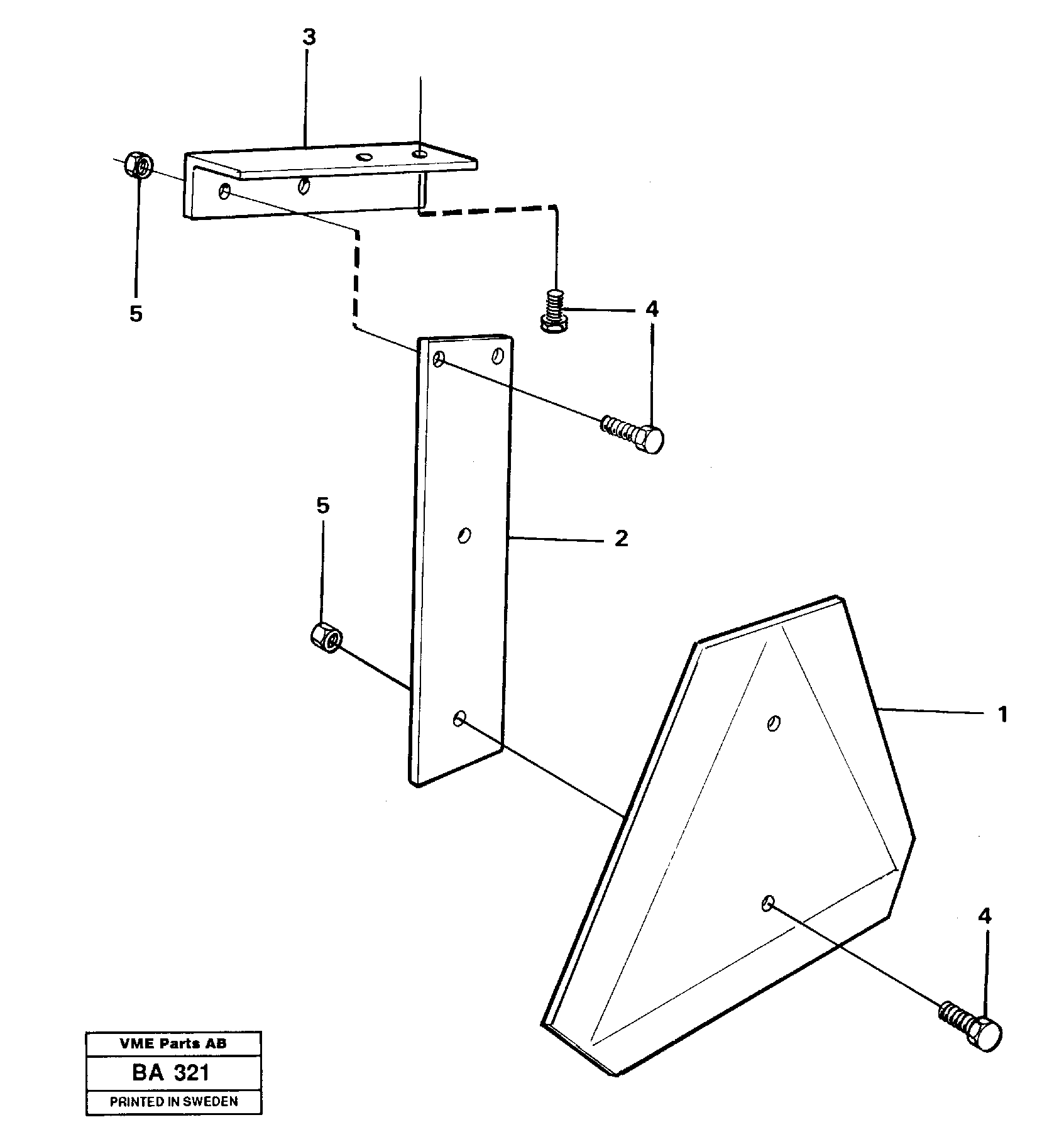 Slow moving vehicle sign  99698 — volvo parts diagram