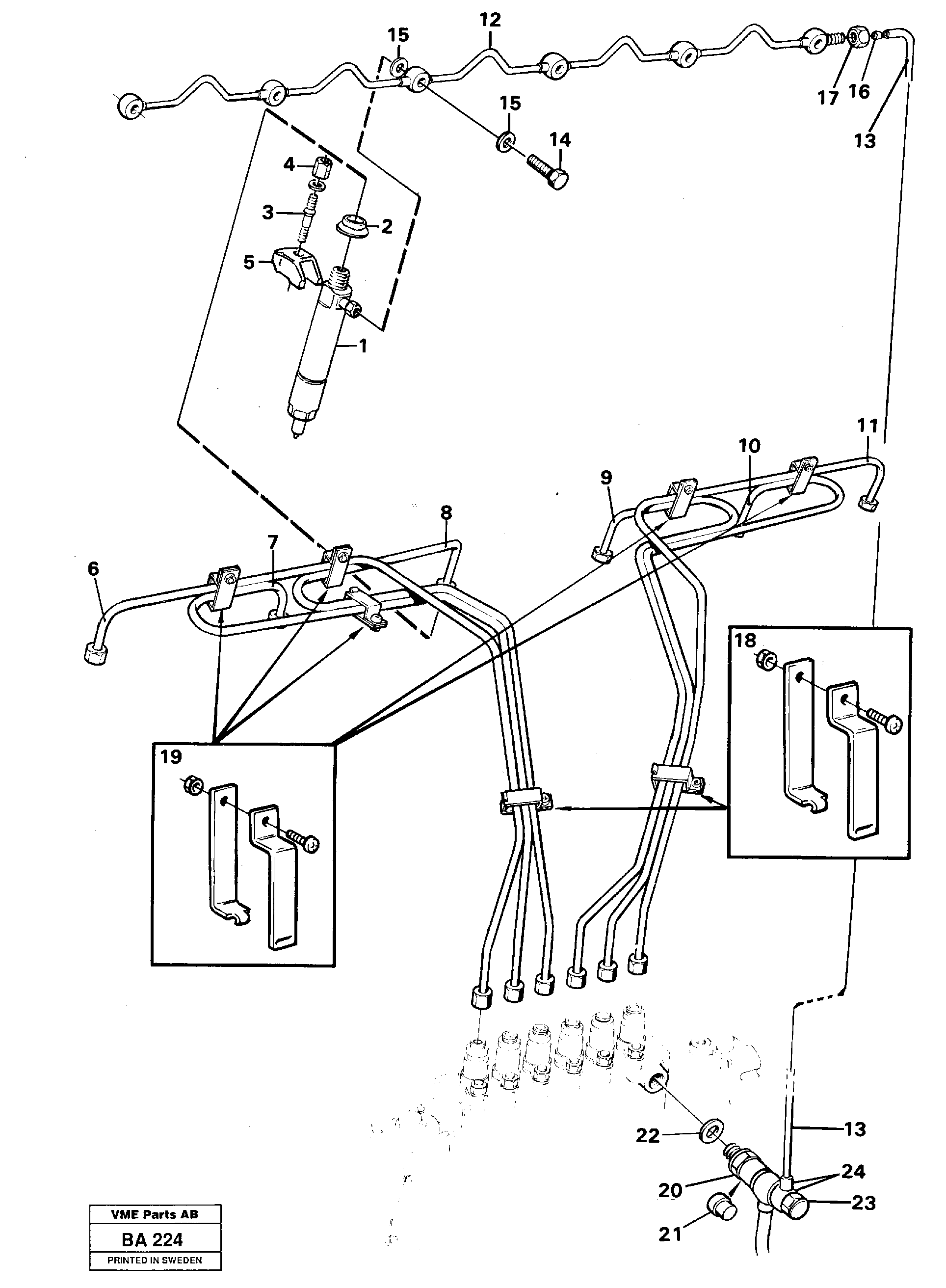 Fuel pipes, injectors — volvo parts diagram