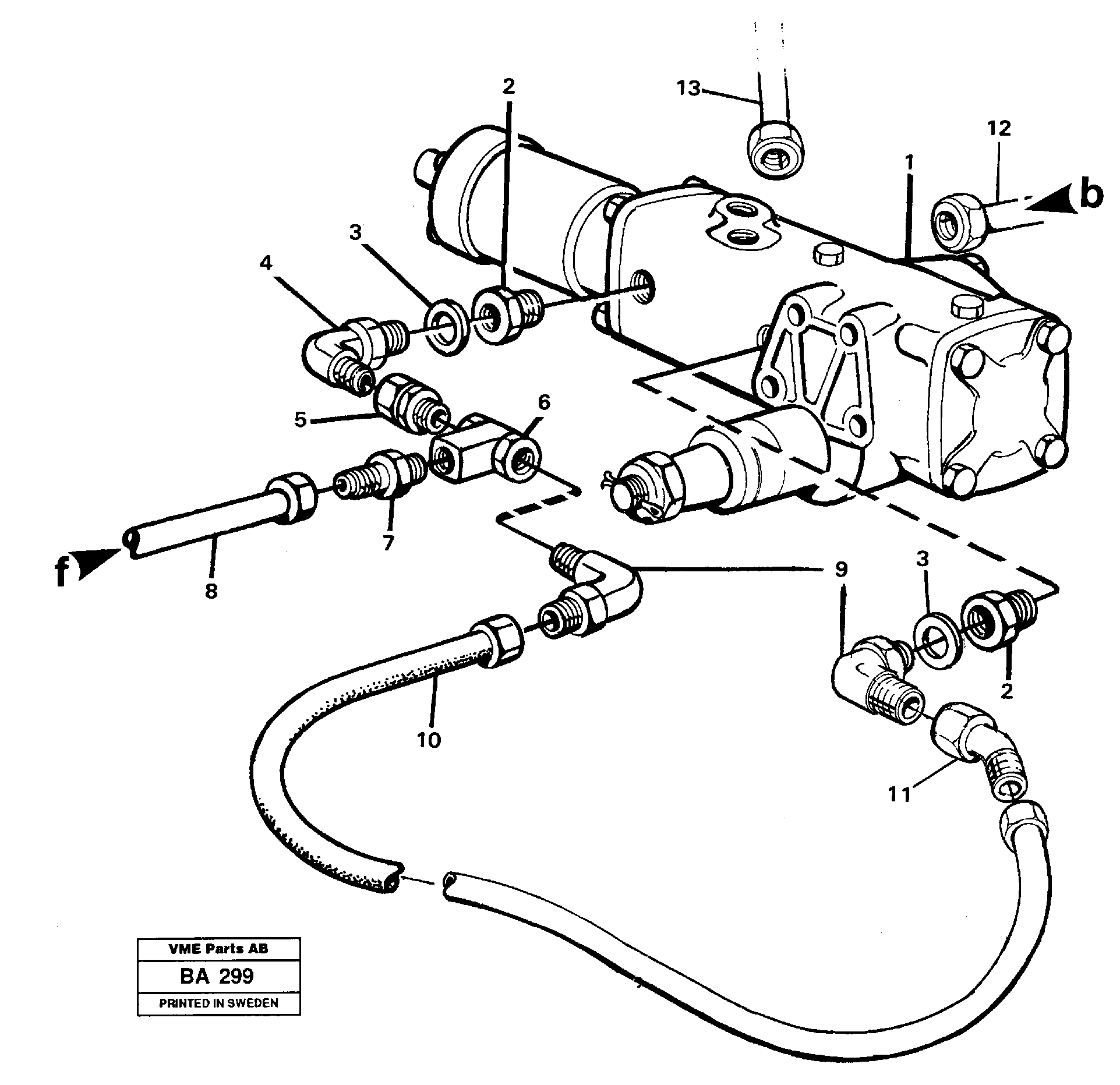 Steering gear with connecting parts  90879 — volvo parts diagram