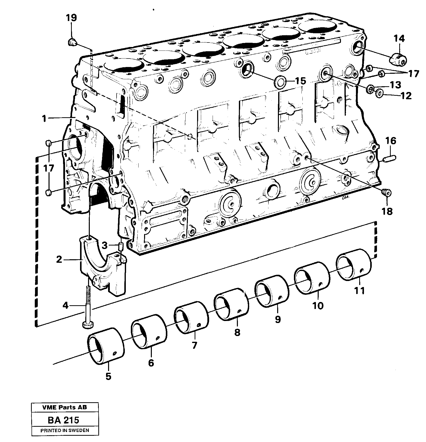 Cylinder block — volvo parts diagram