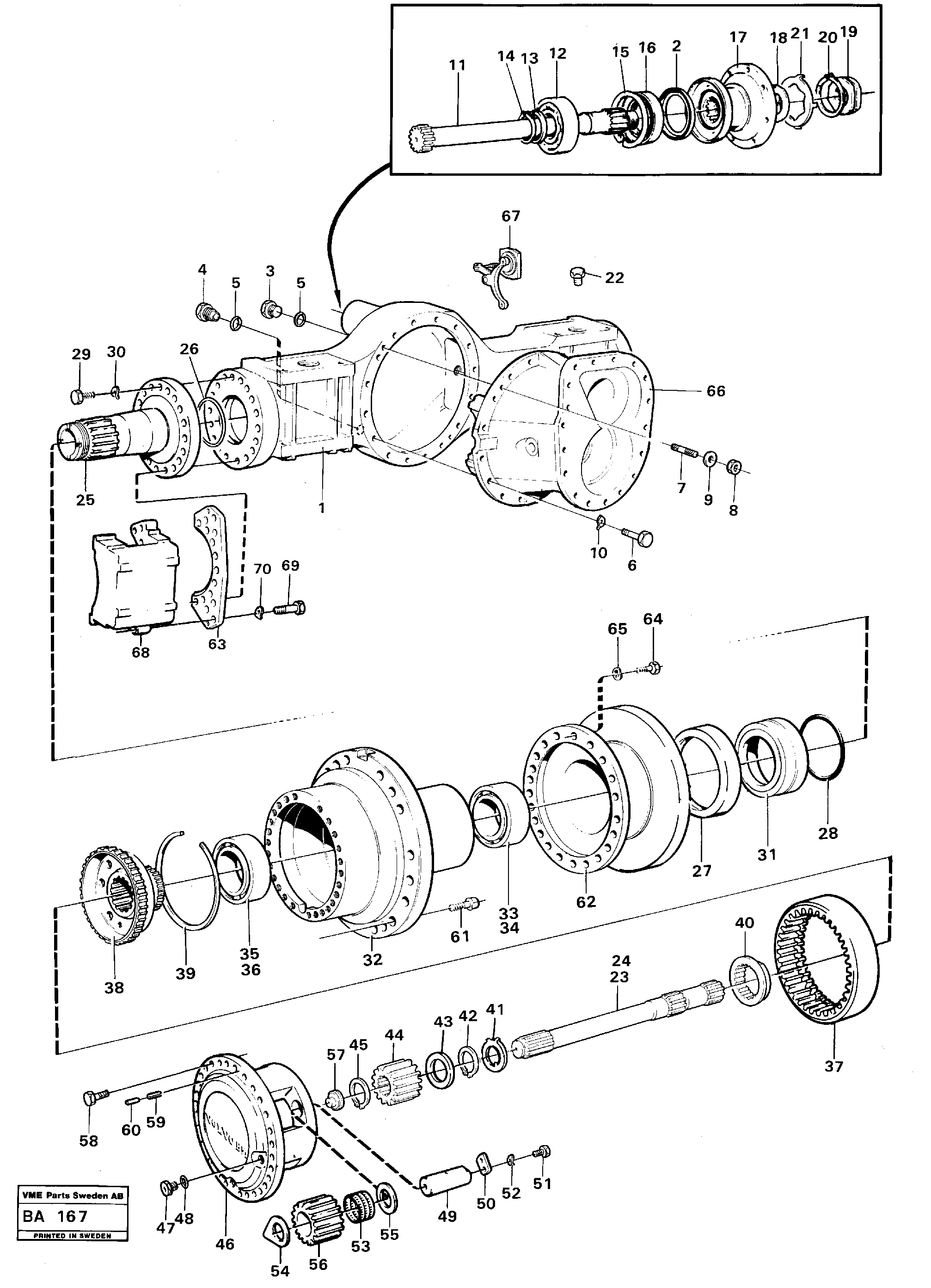 Drive shaft  PROD NO 23556, AH 54J — volvo parts diagram