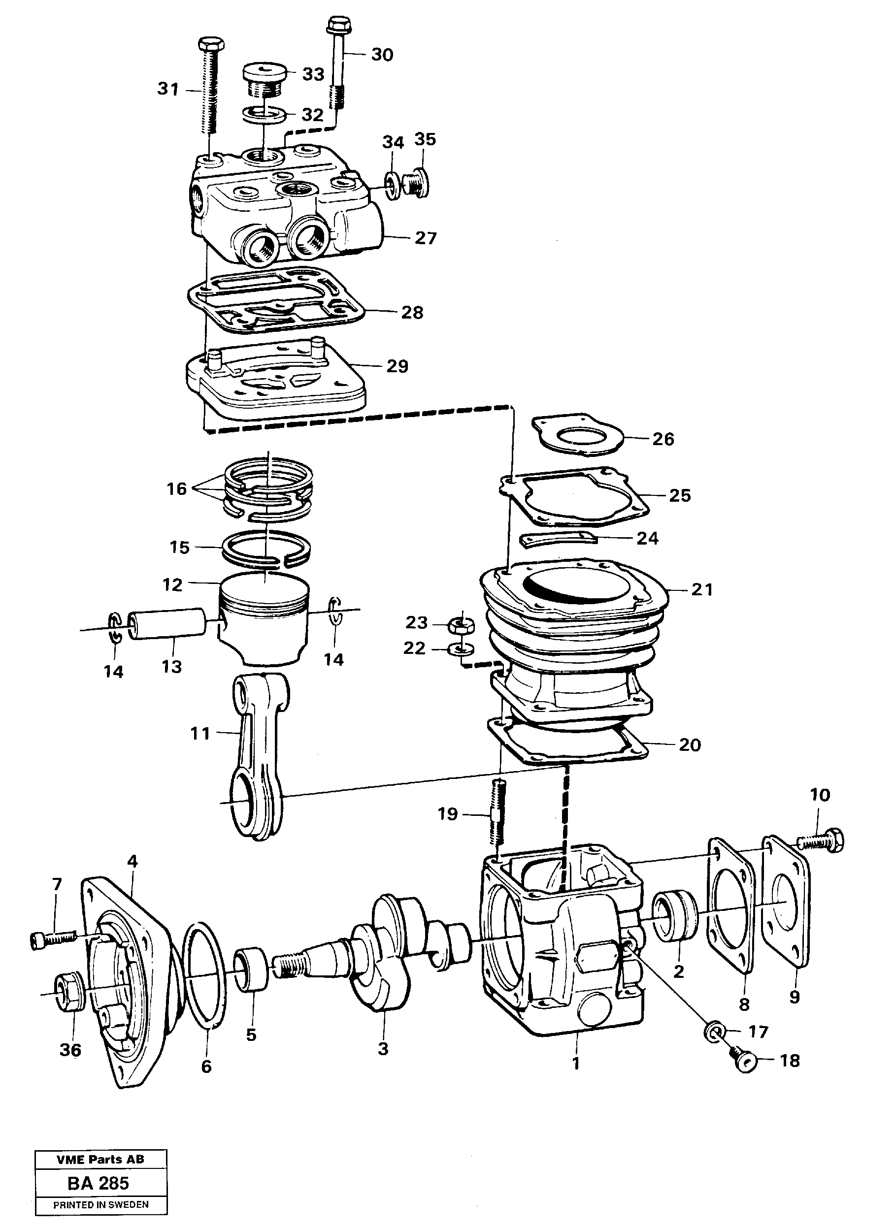 Air compressor — volvo parts diagram