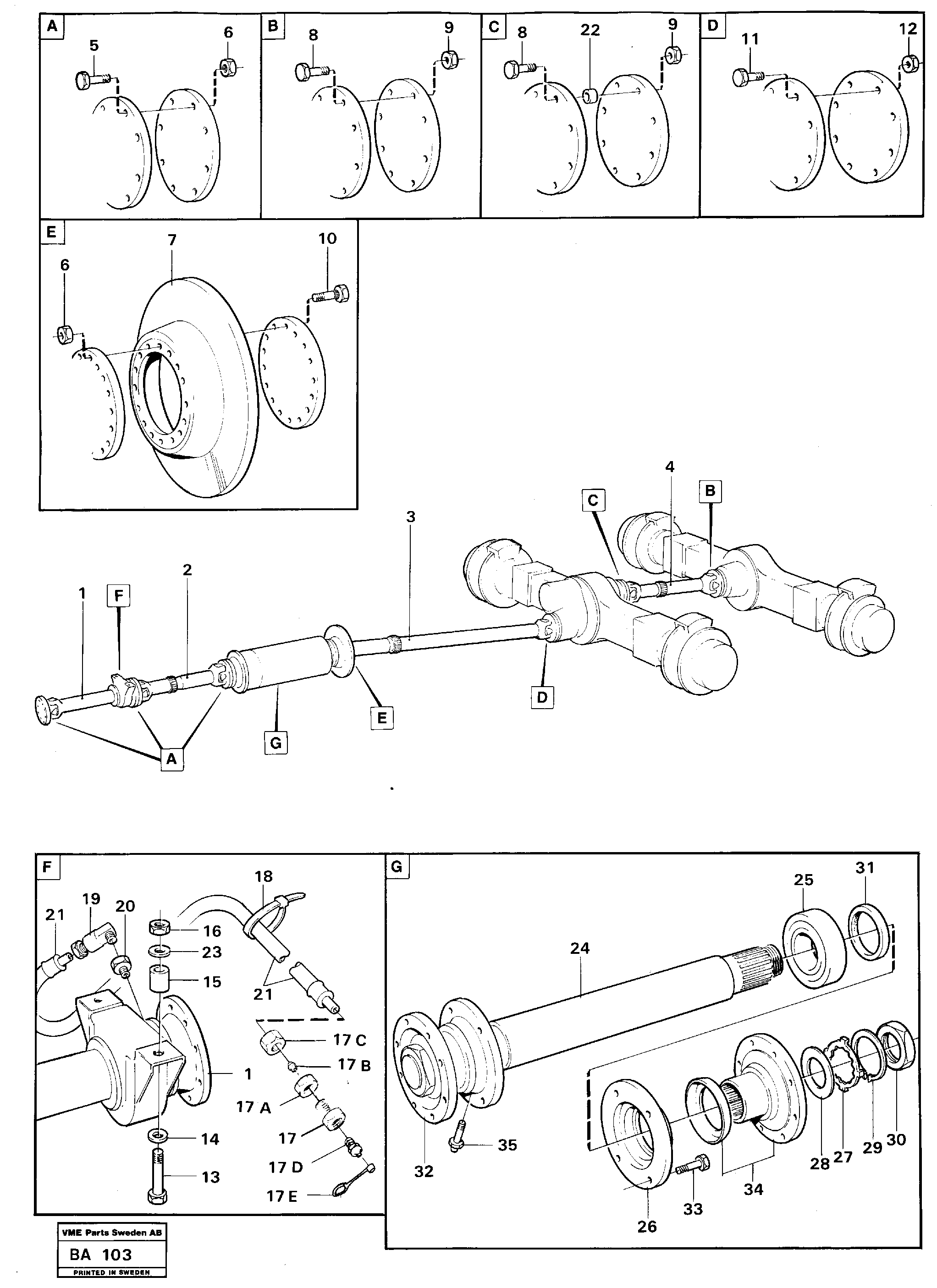 Propeller shaft — volvo parts diagram