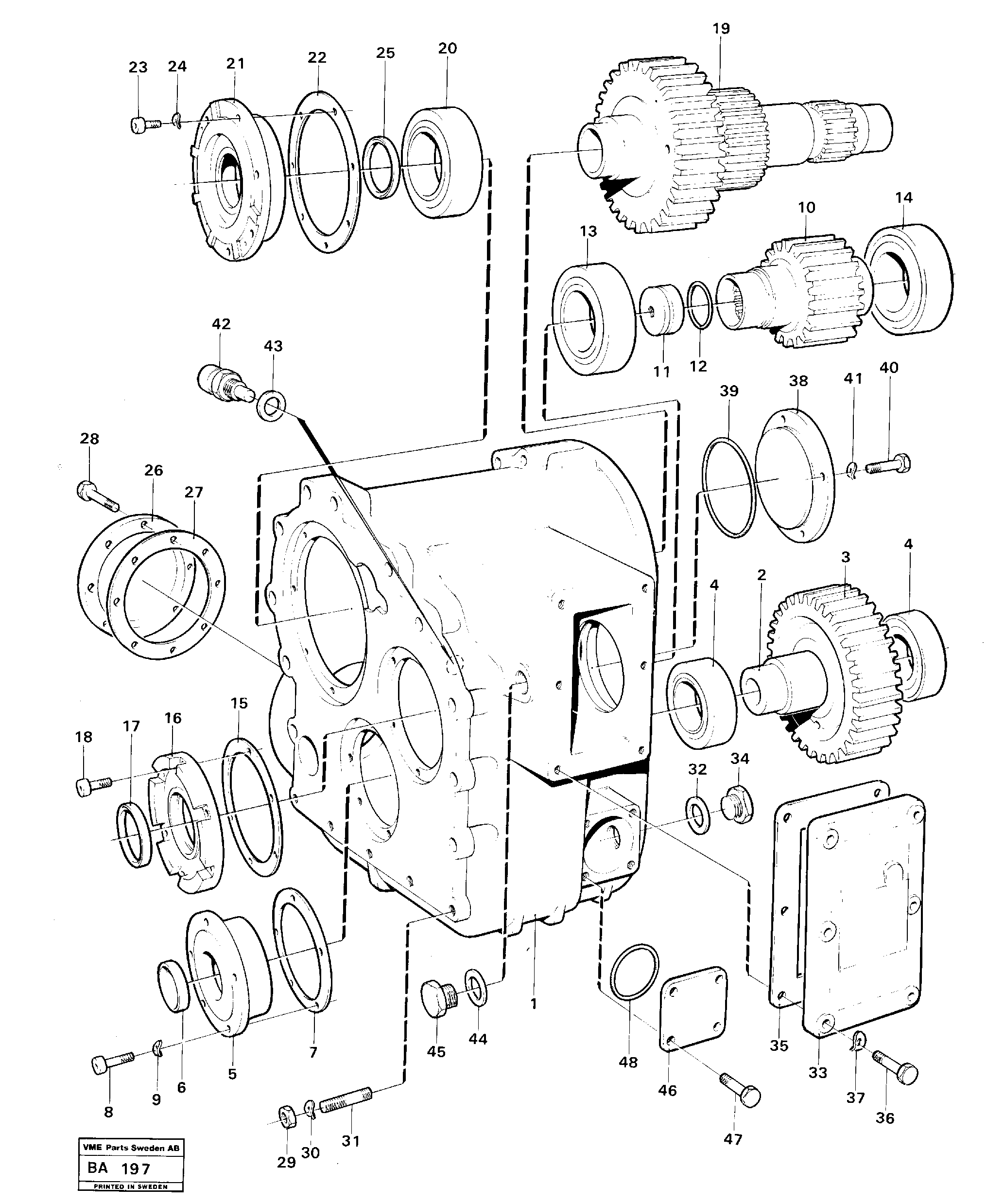 Transfer gear box  PROD NO 23556, AH 54J — volvo parts diagram