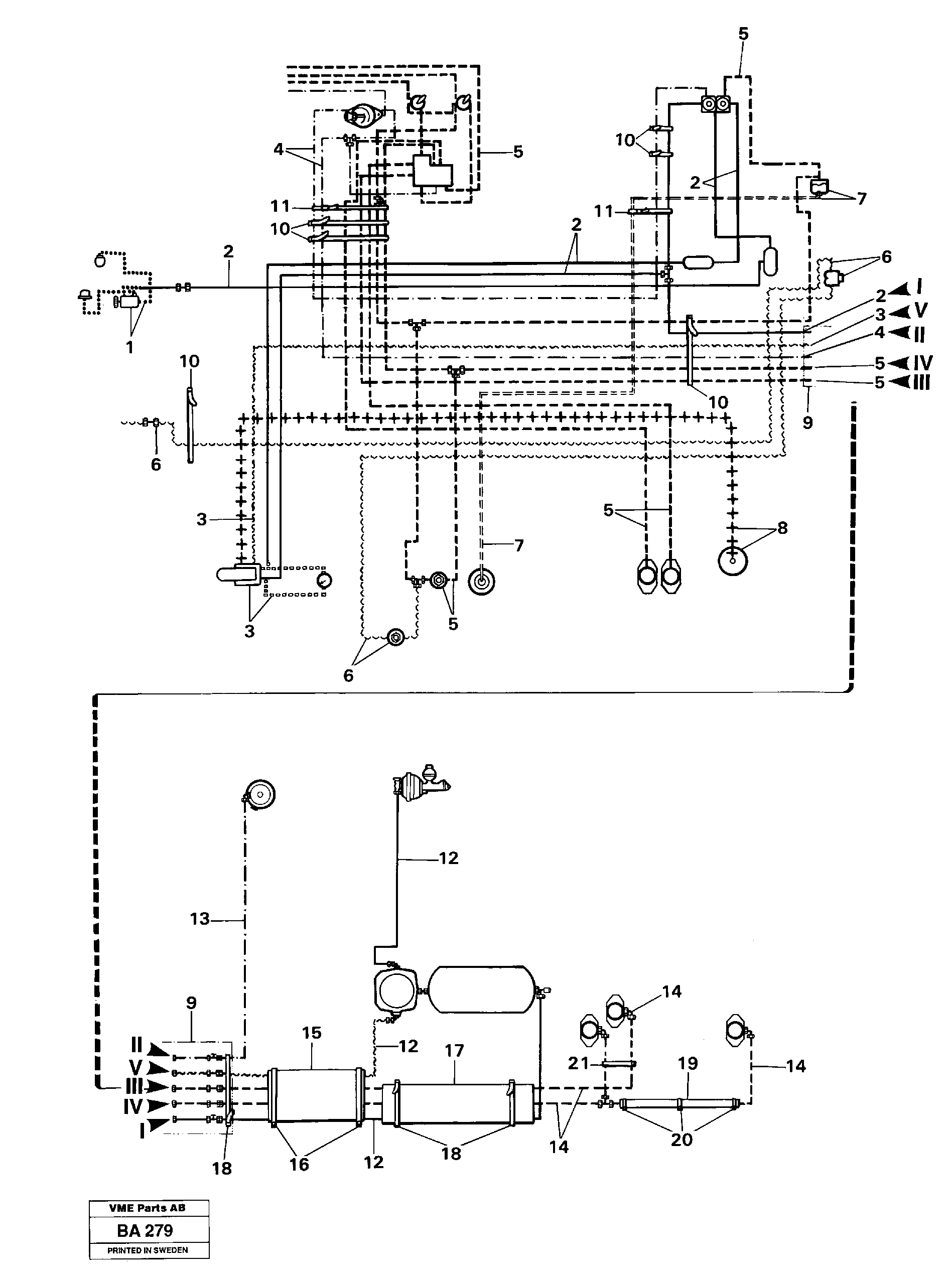 Pneumatic system  SER NO 1564 - 2615 — volvo parts diagram