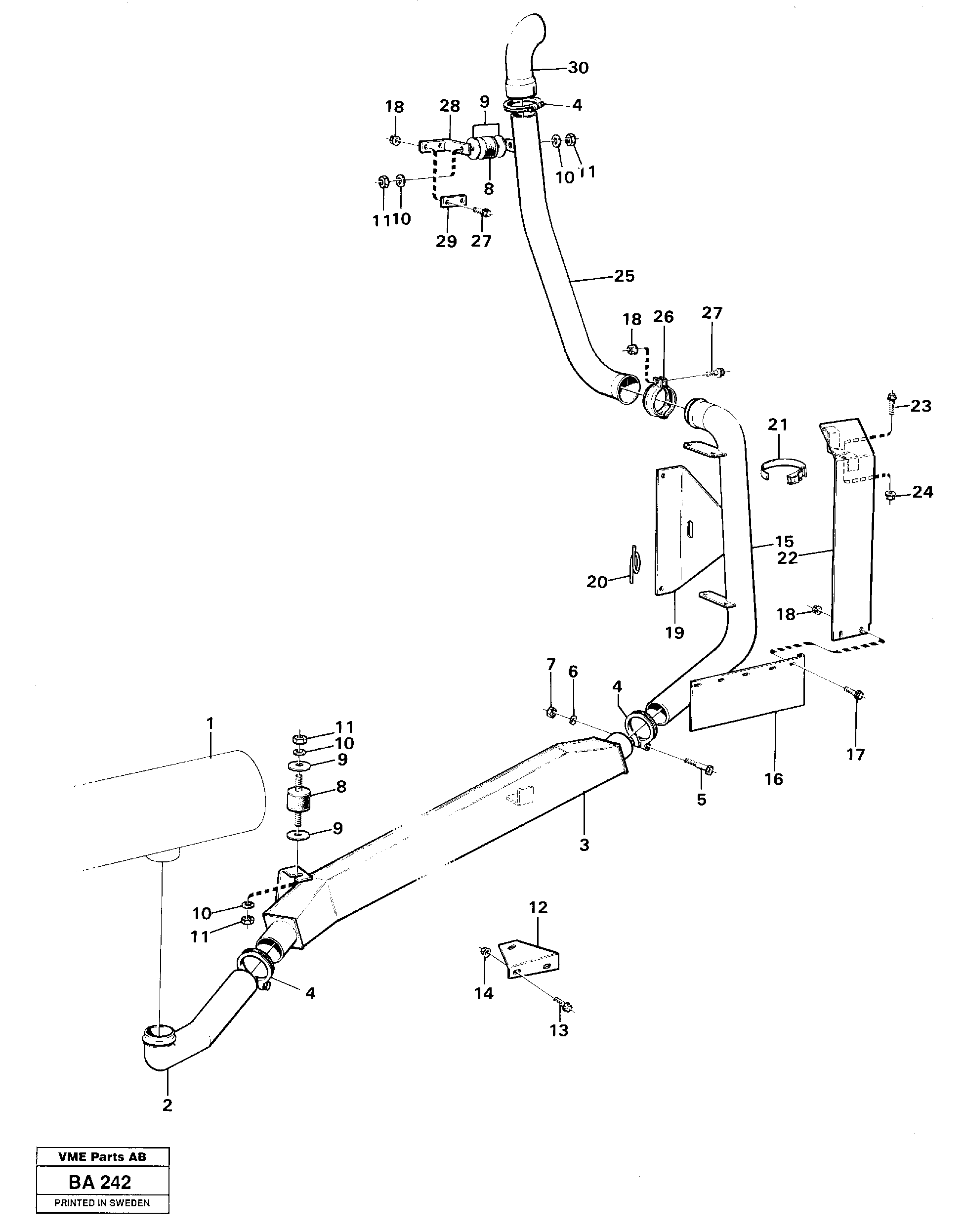 High exhaust outlet  91067 — volvo parts diagram