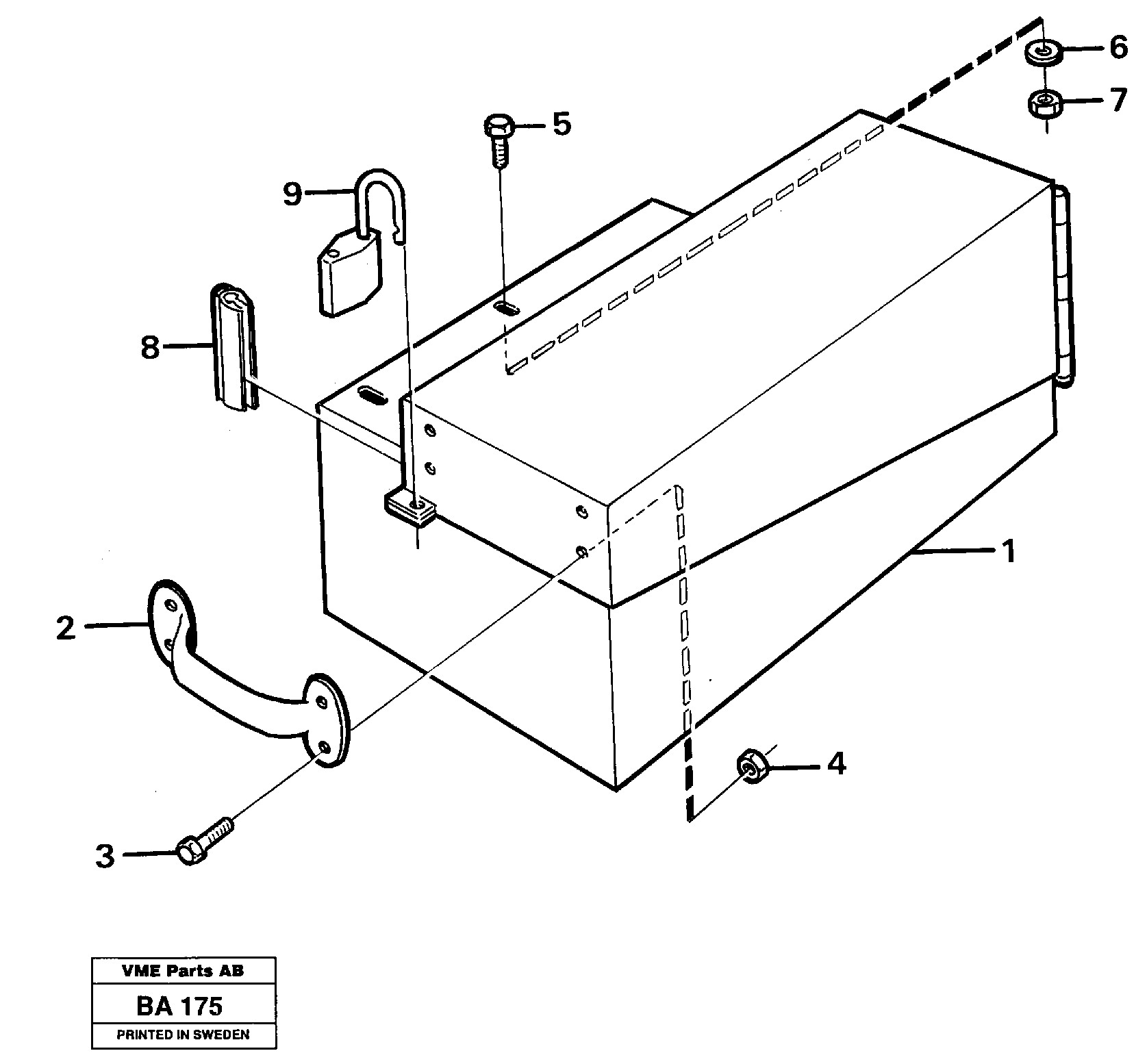 Toolbox  STD, SER NO - 1474, 90954 — volvo parts diagram
