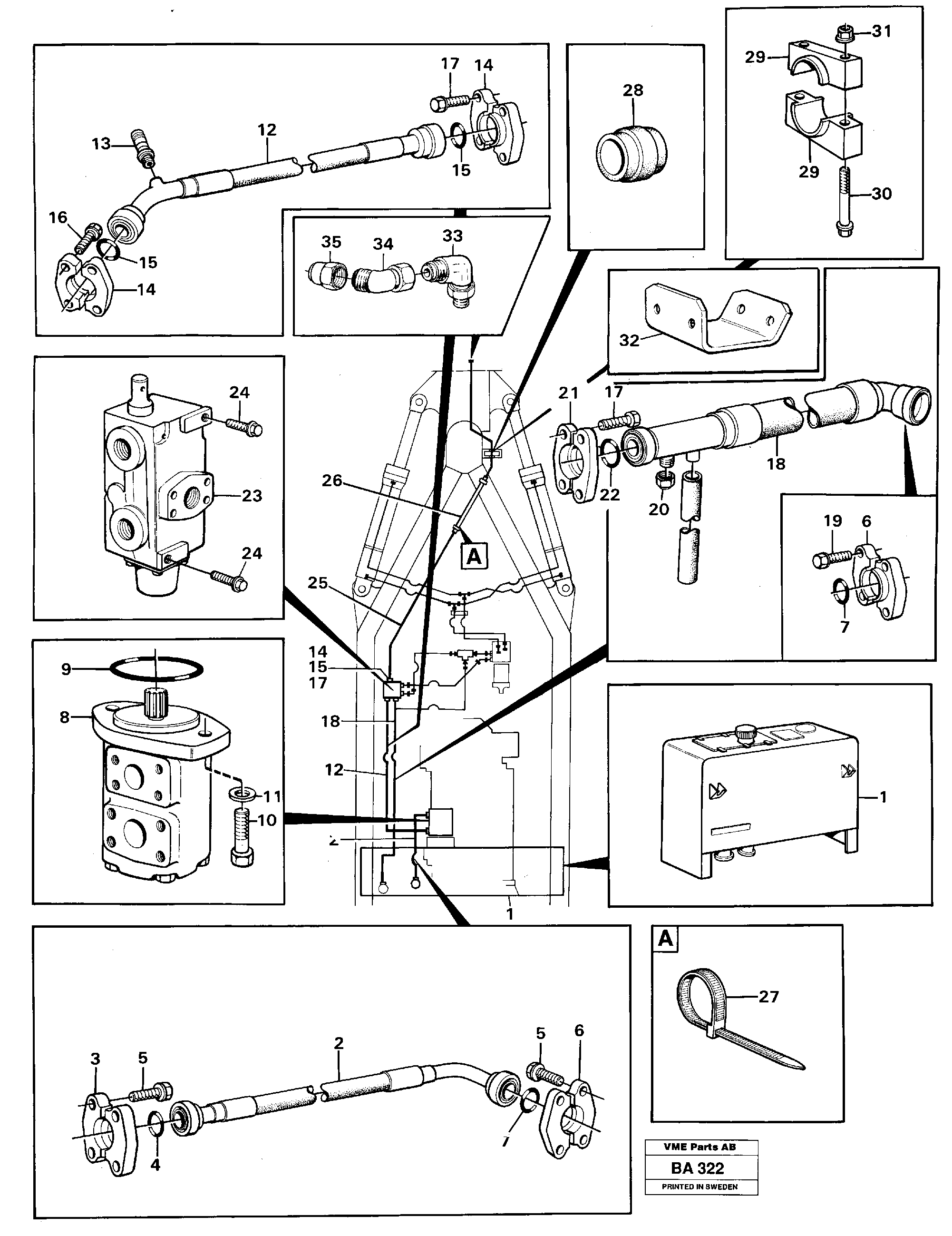 Hydraulic system tractor — volvo parts diagram