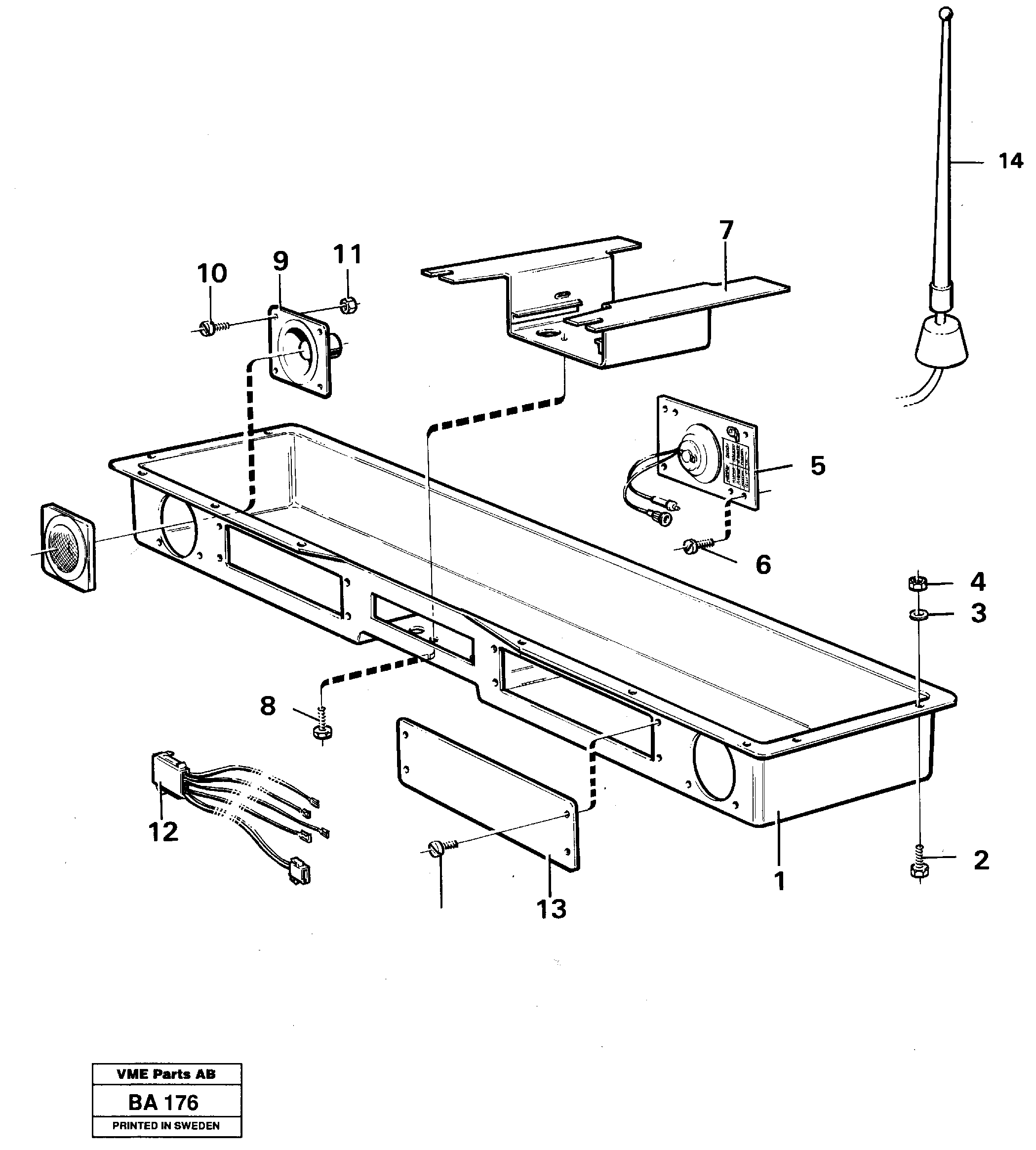 Radio panel  91029, 91347 — volvo parts diagram
