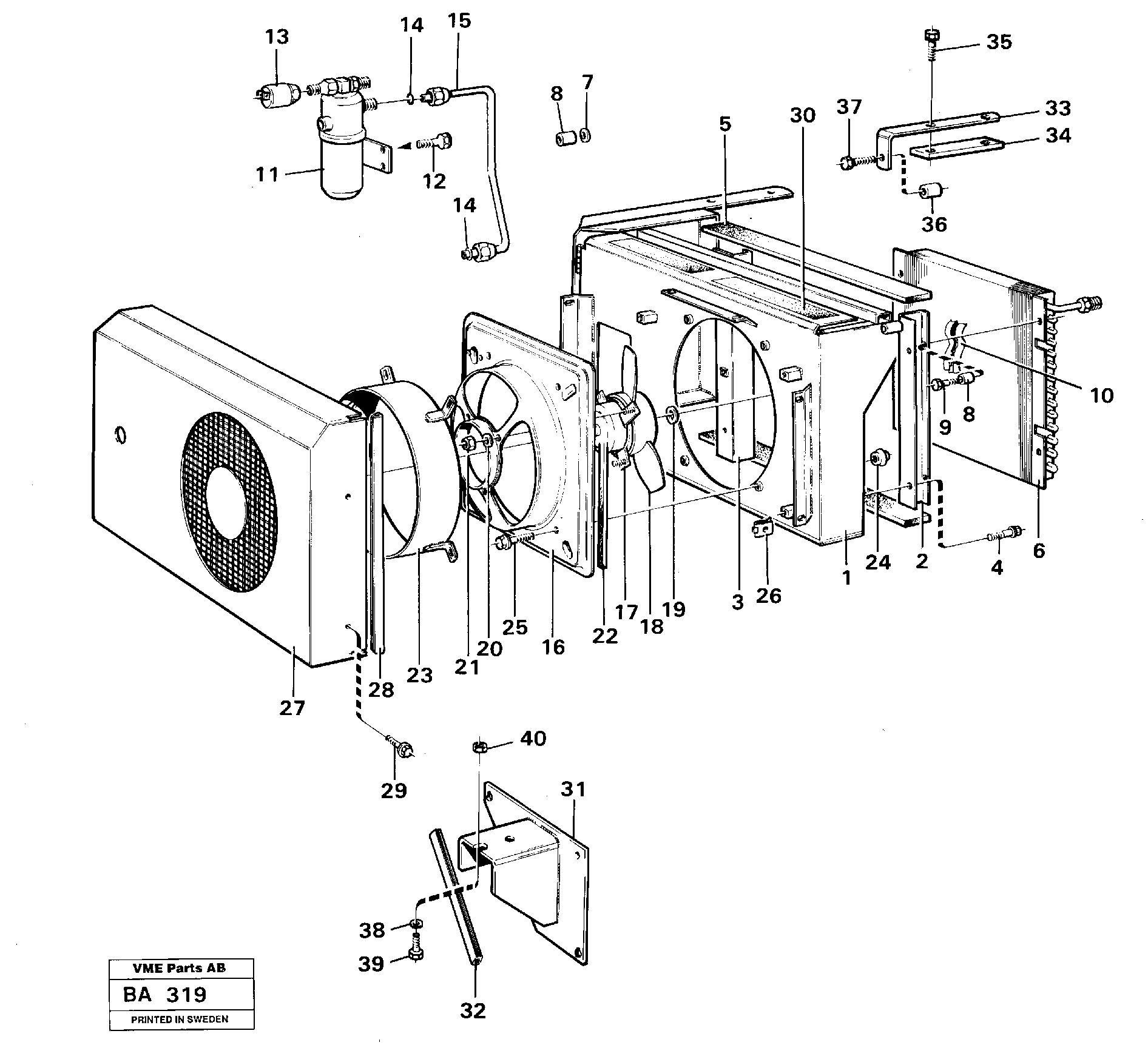 Condenser divice air-condition  91080 — volvo parts diagram