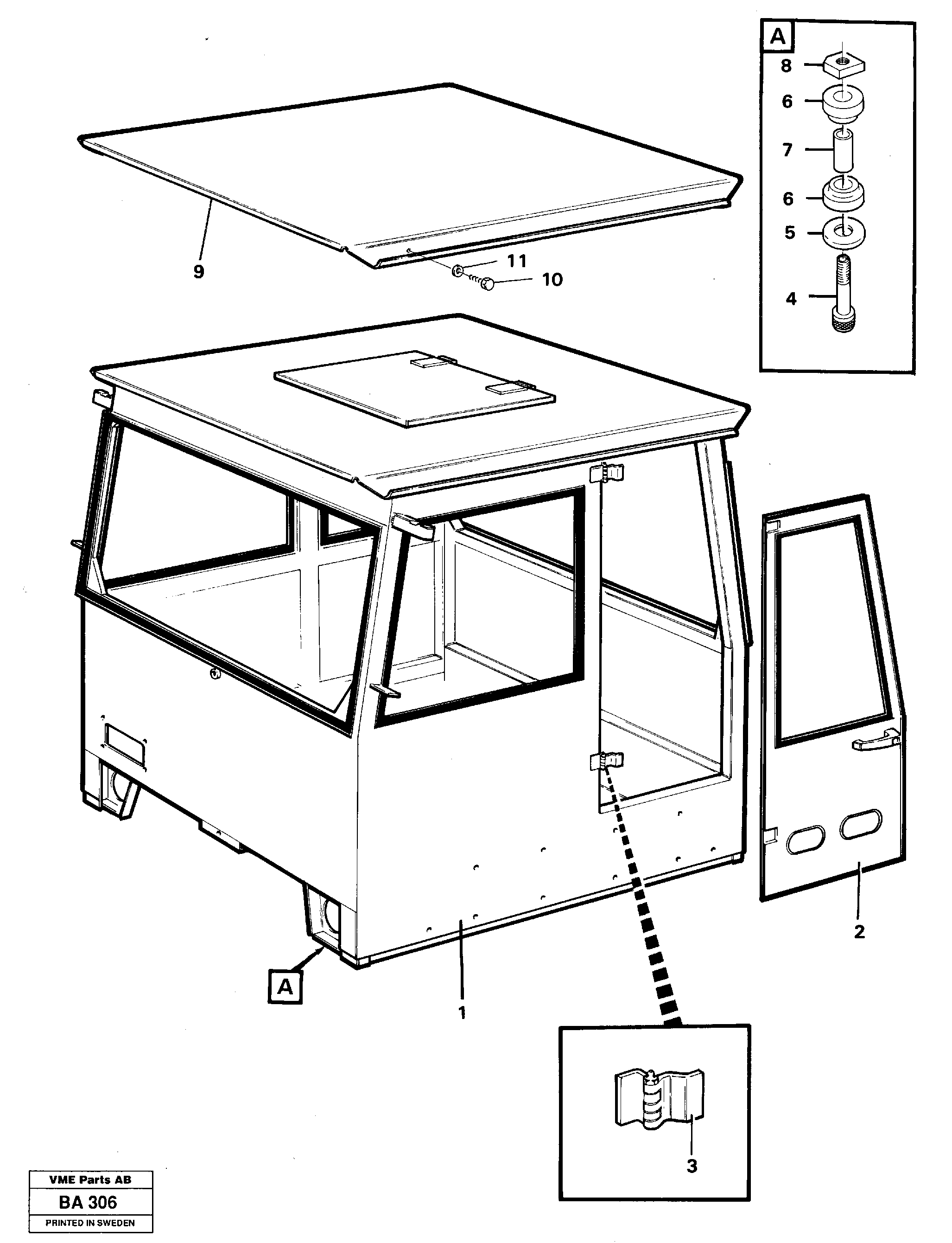 Drivers cab — volvo parts diagram