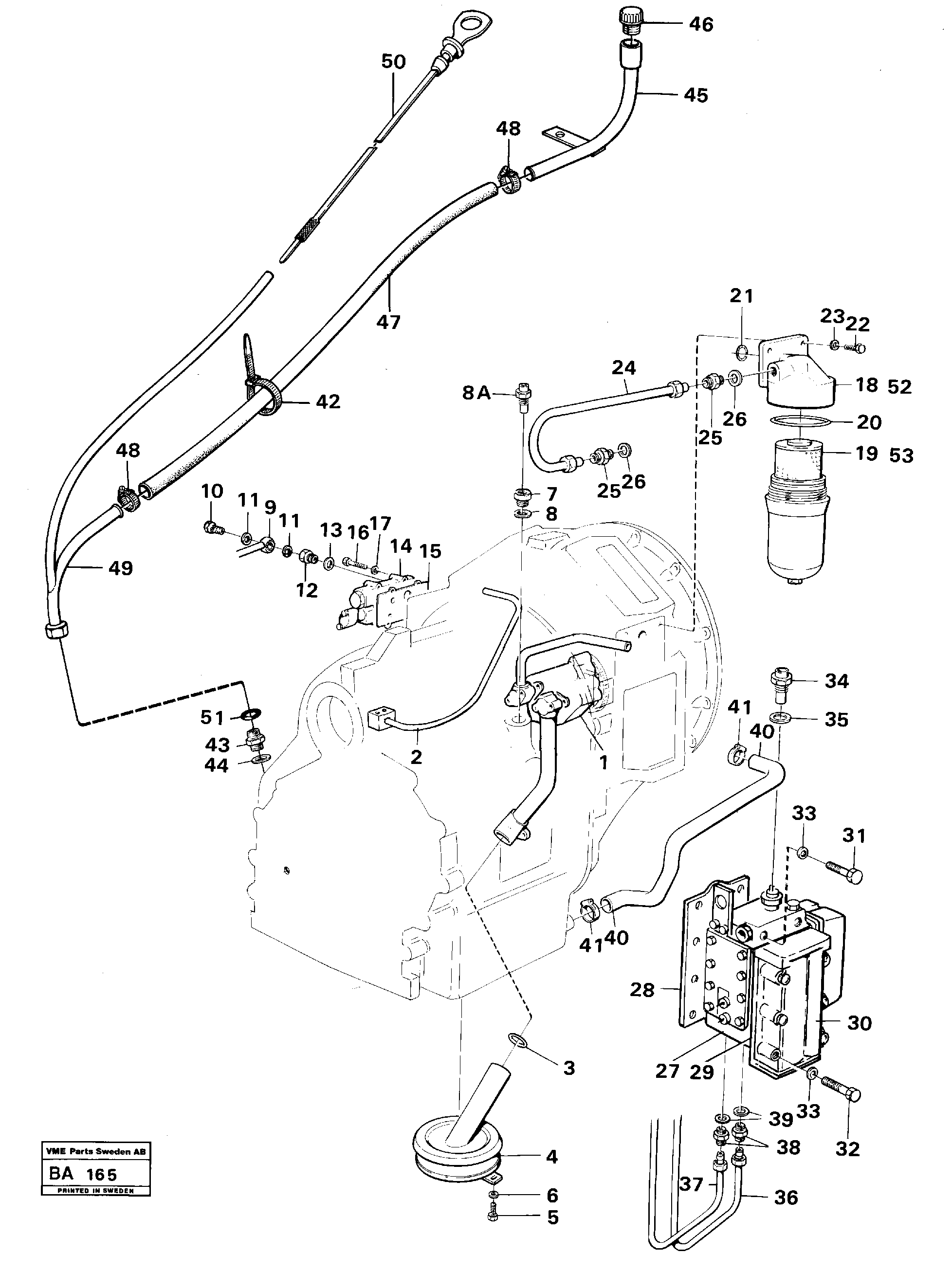 Hydraulic lines, valves and filter  30842 — volvo parts diagram