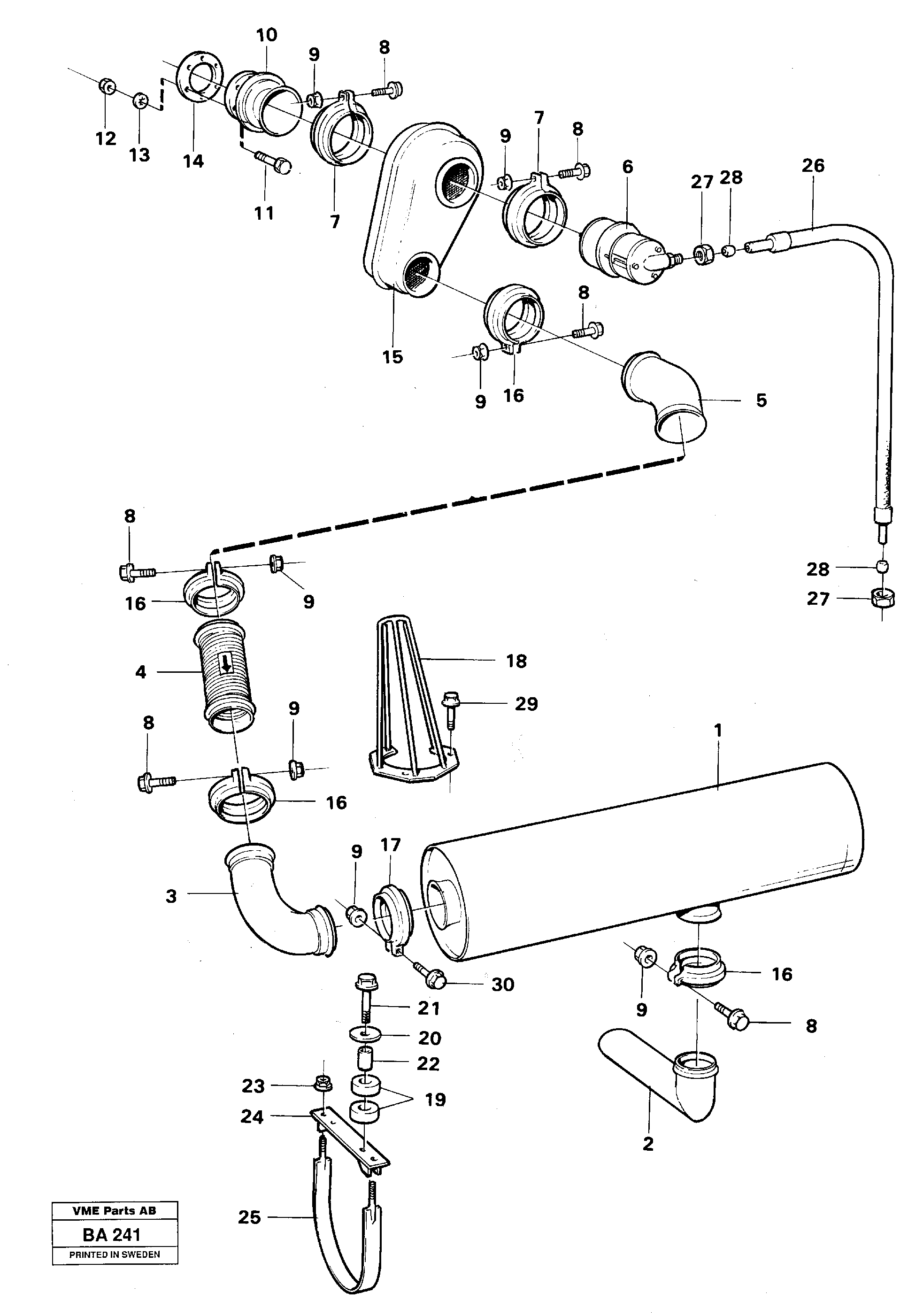 Exhaust system — volvo parts diagram