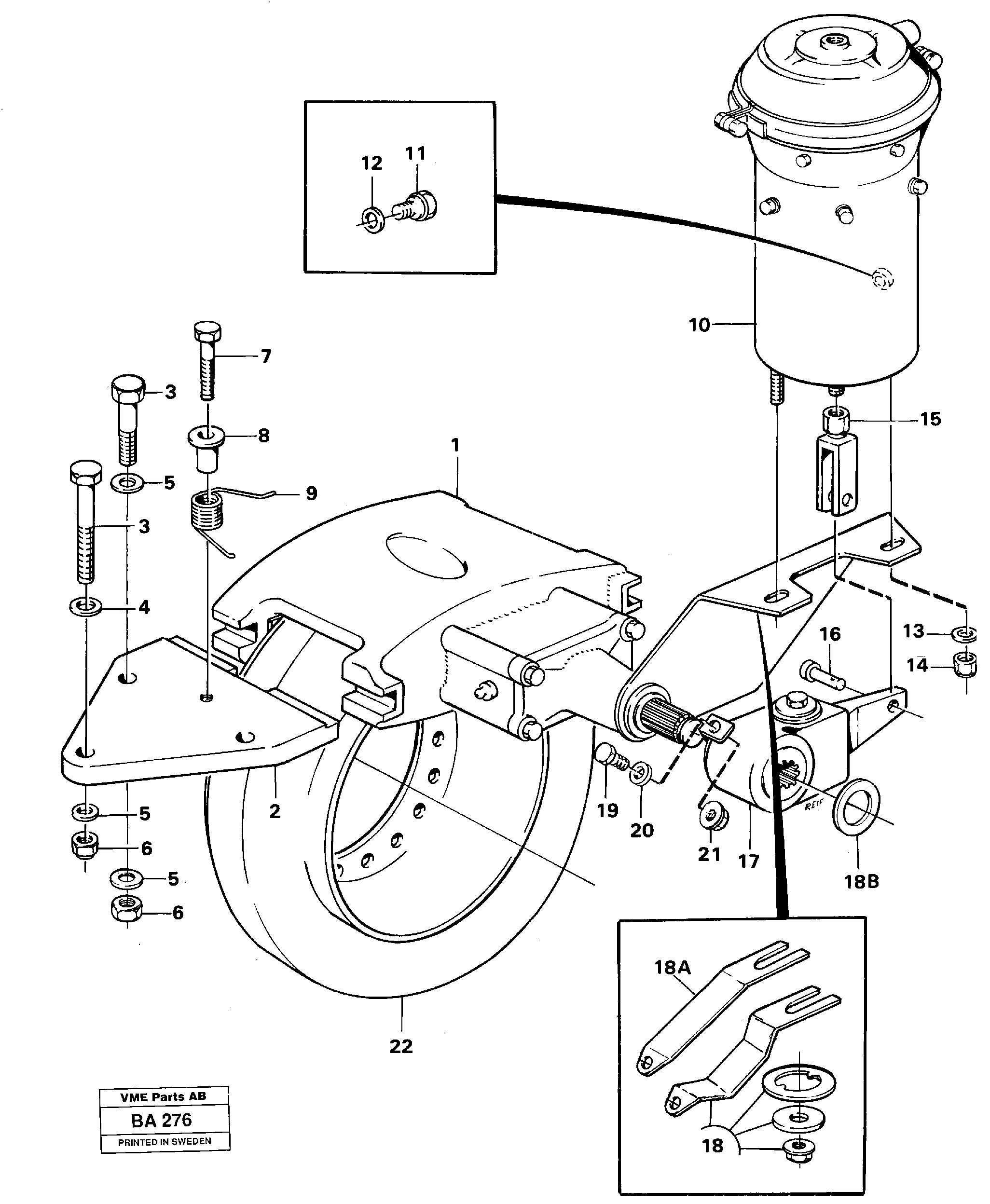 Universaljoint brake — volvo parts diagram