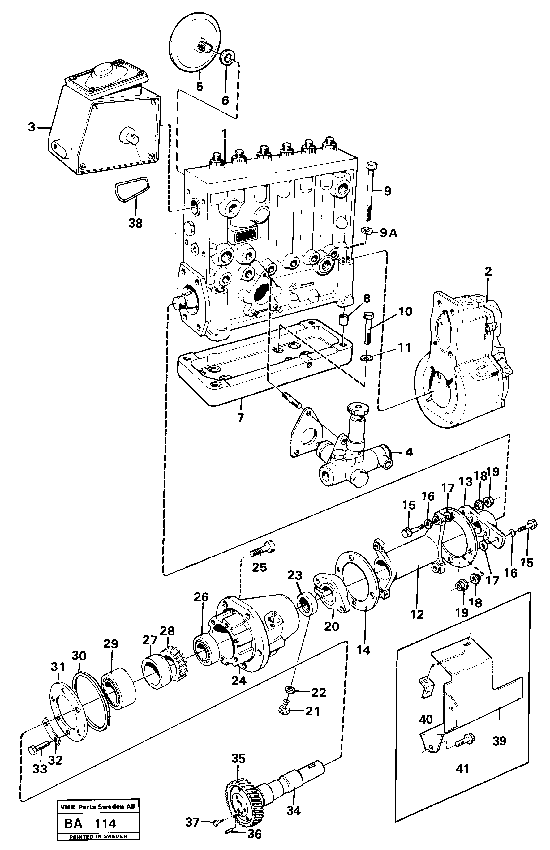 Injection pump with drive — volvo parts diagram