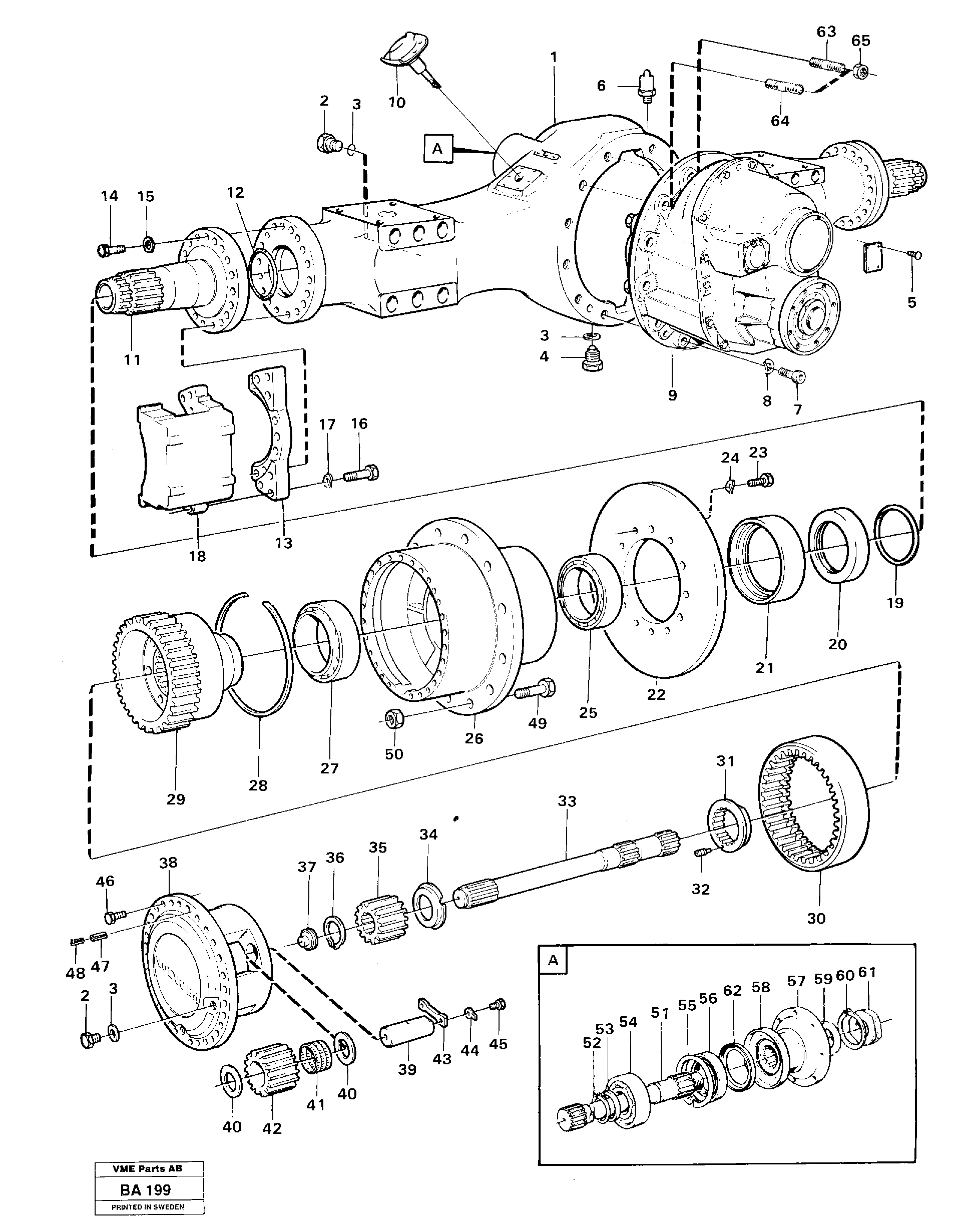 Drive shaft  PROD NO 23570, AH 54L, 6 x 6, SER NO - 1773 — volvo parts diagram