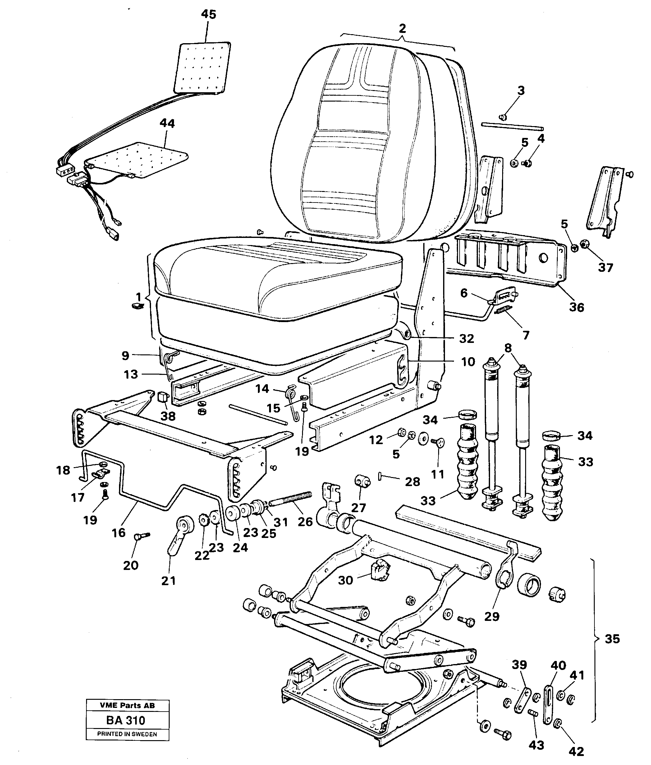 Operator's seat  SER NO - 2639 — volvo parts diagram
