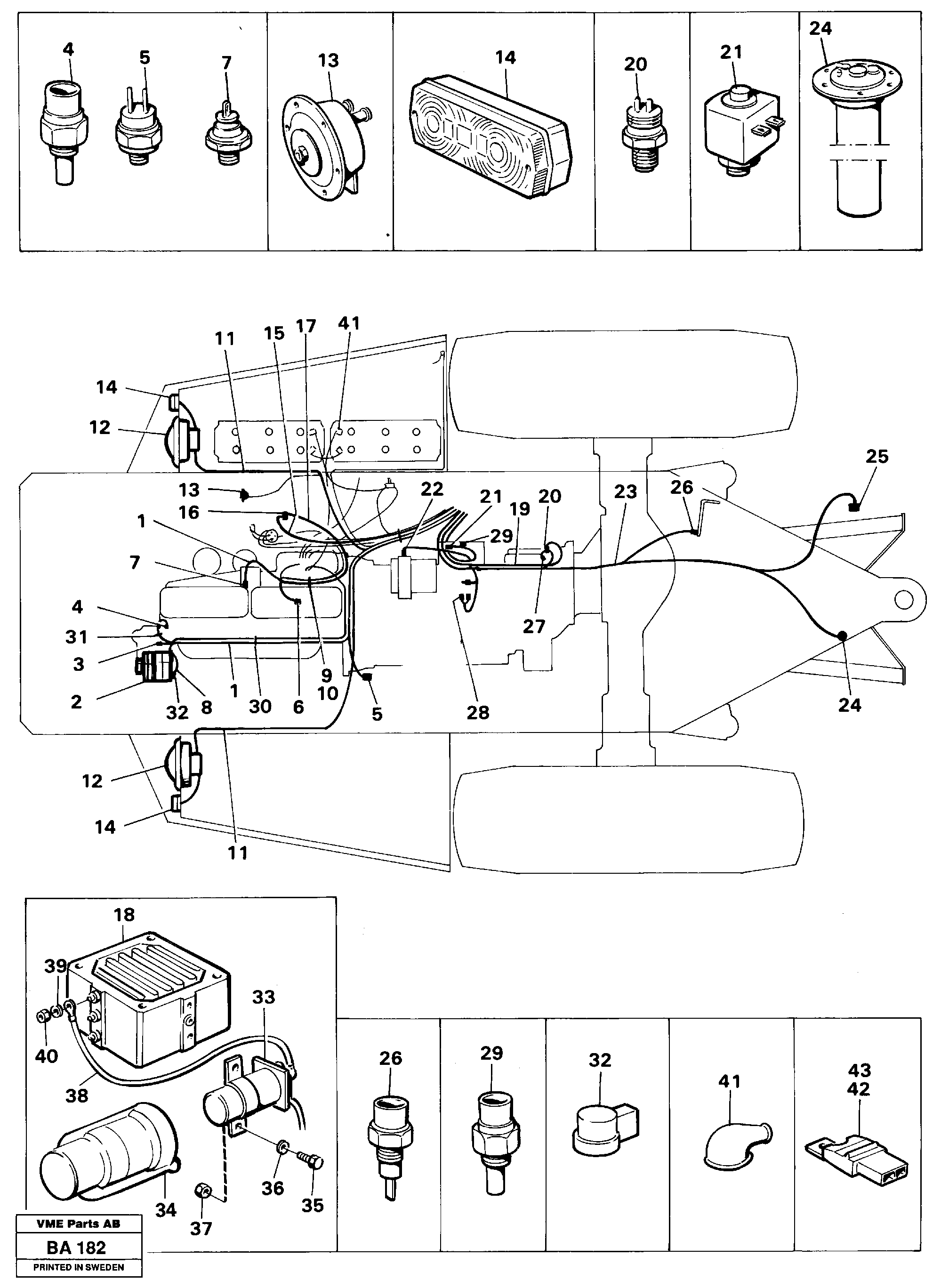 Electrical system,tractor — volvo parts diagram