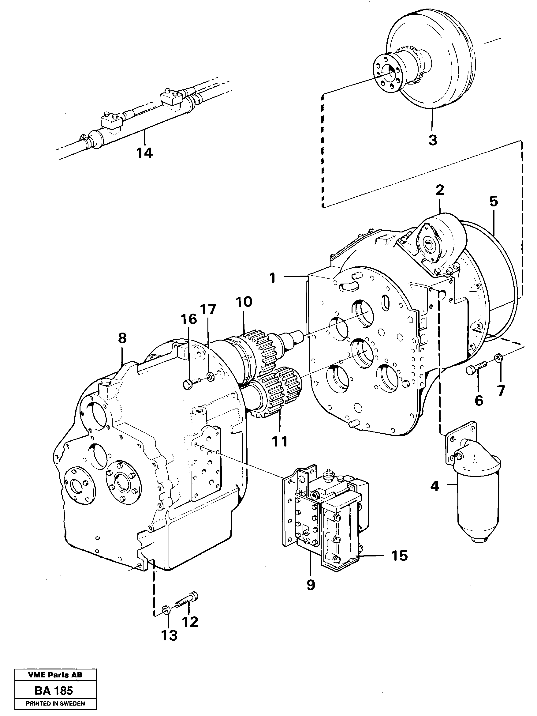 Hydraulic transmission with fitting parts — volvo parts diagram