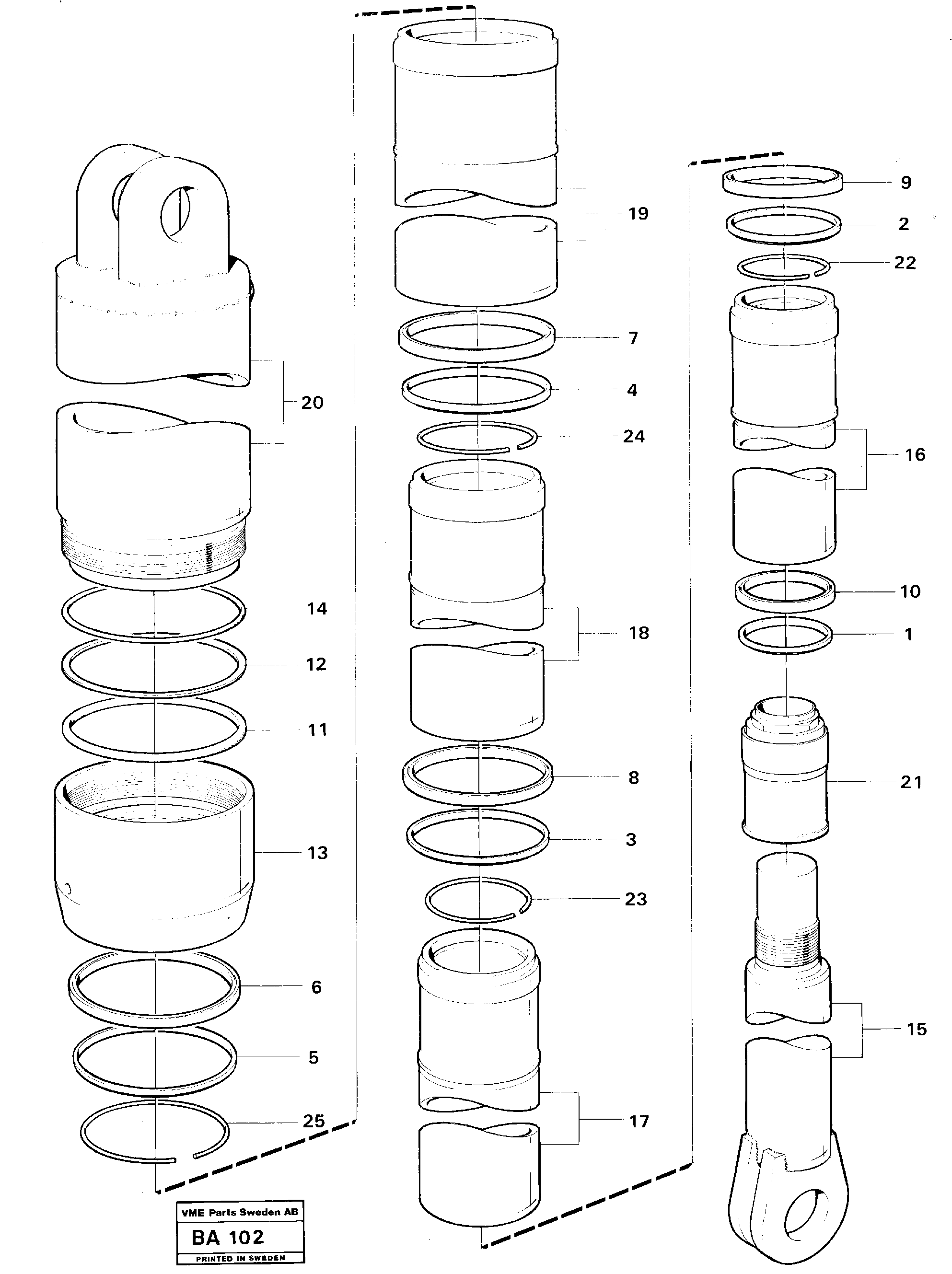 Tipping cylinder Ser No 2080 - — volvo parts diagram