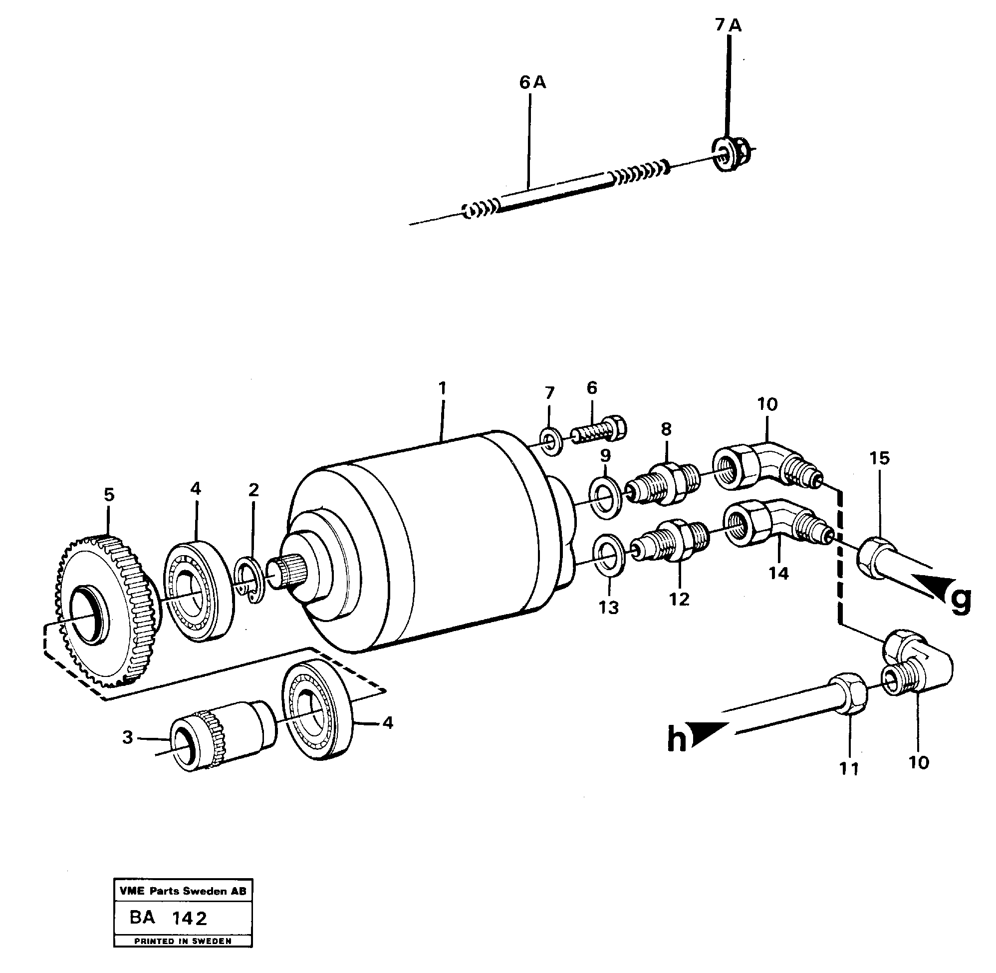 Hydraulic oil pump with fitting parts and connecting parts  90879 — volvo parts diagram