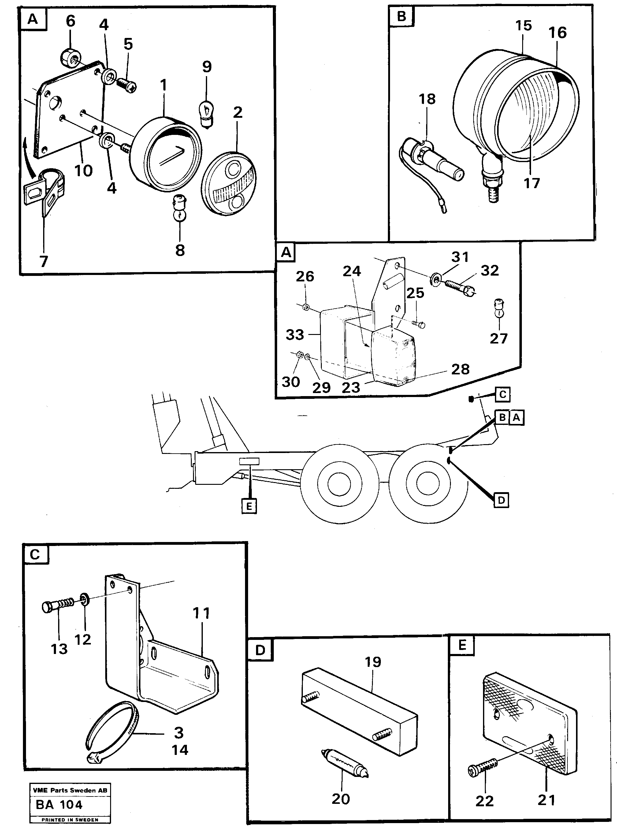 Lighting,trailer — volvo parts diagram