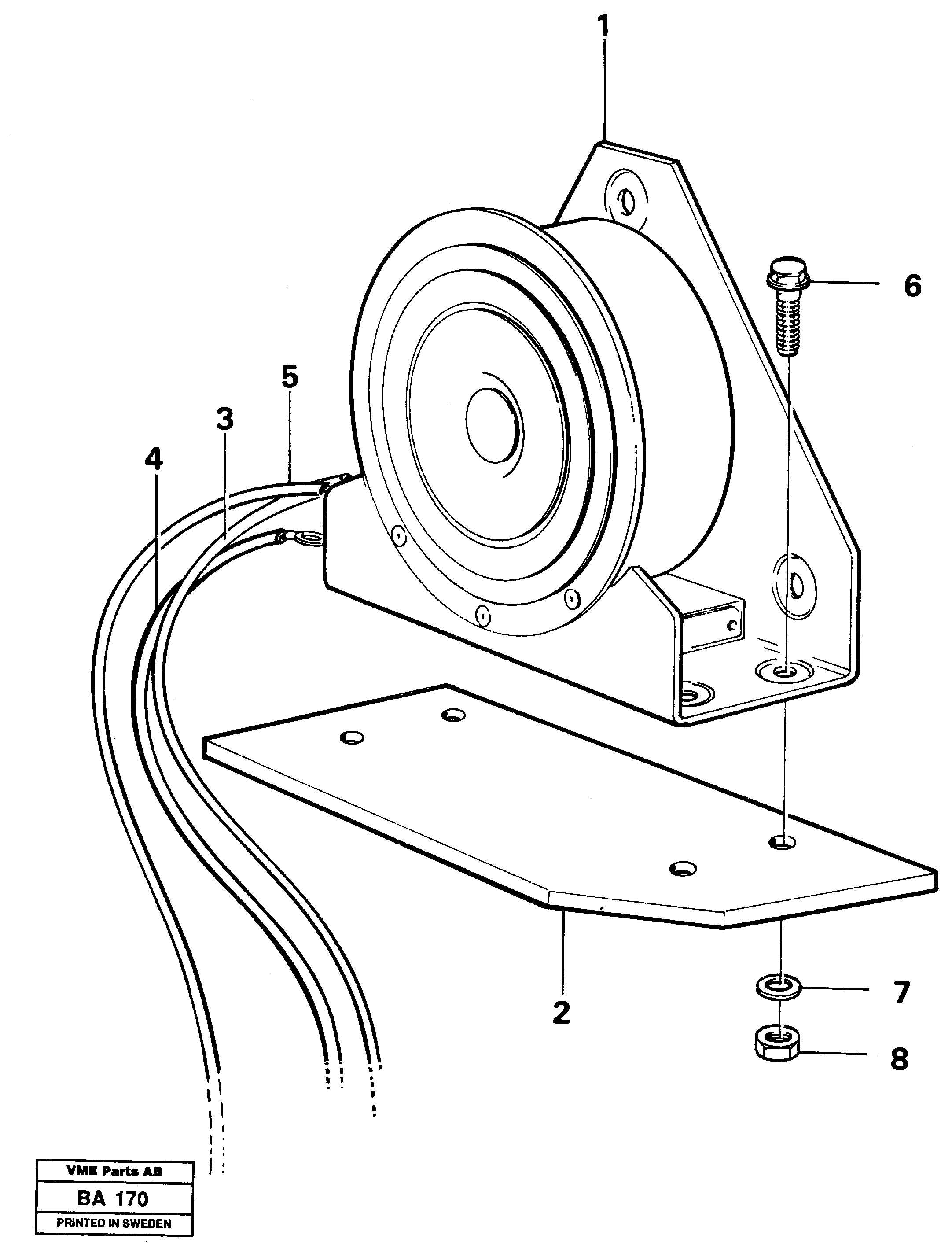 Back-up warning unit  90859 — volvo parts diagram