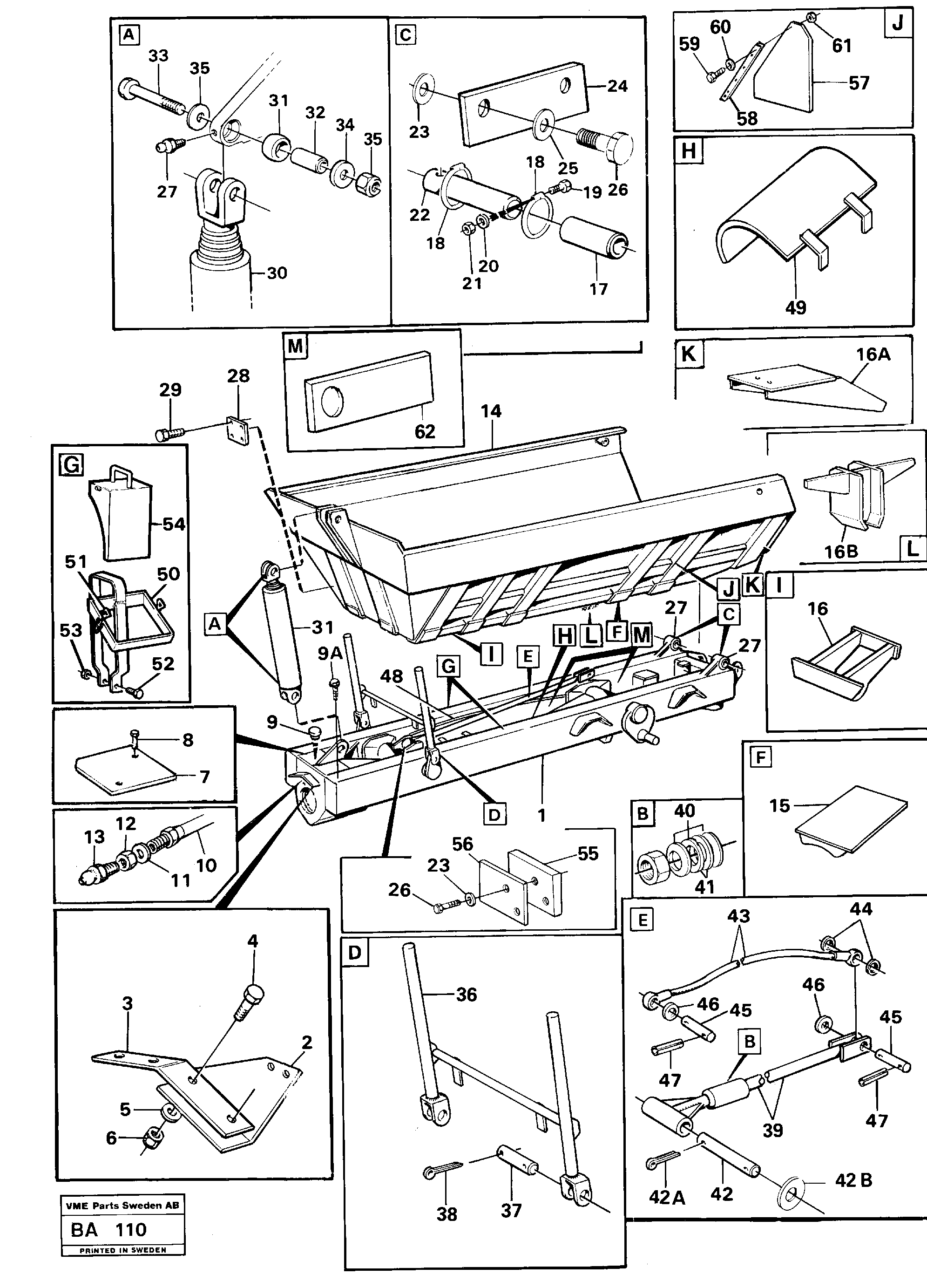 Frame trailer — volvo parts diagram