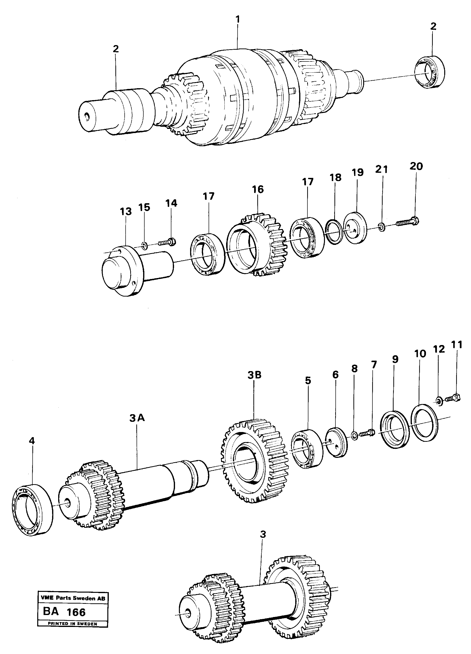 Clutches,gears and shafts  30842 — volvo parts diagram