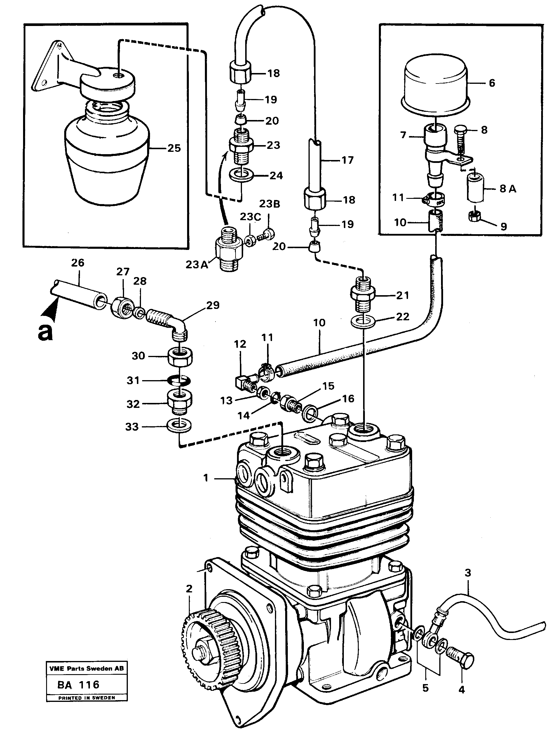 Air-compressor with fitting parts — volvo parts diagram