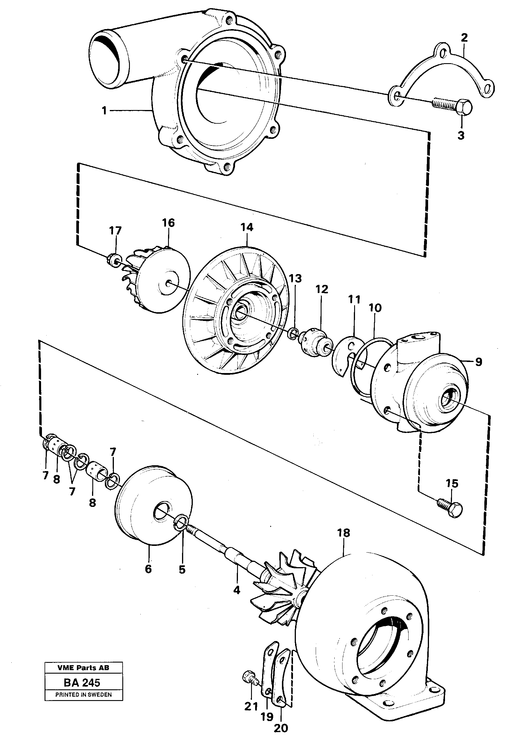 Turbo charger — volvo parts diagram