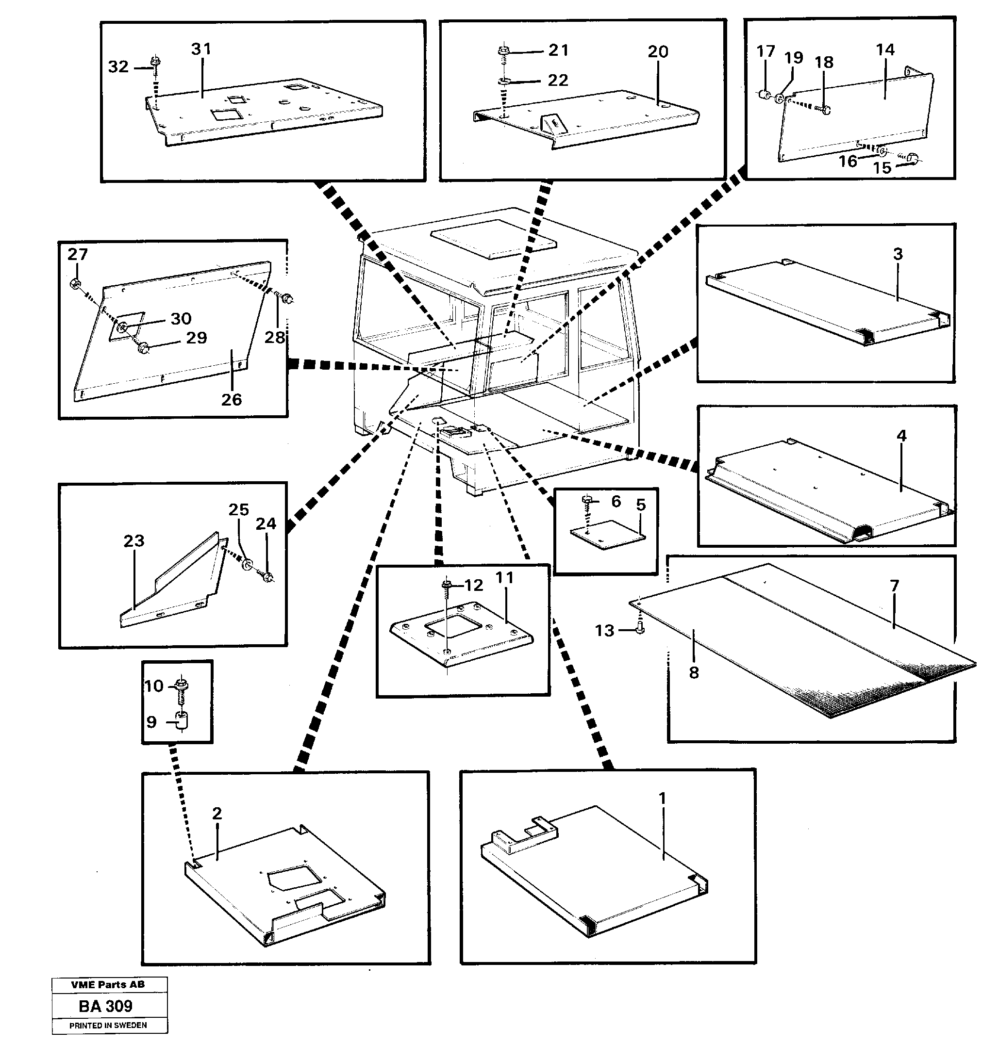 Floor panel, cover plate protecting plate — volvo parts diagram