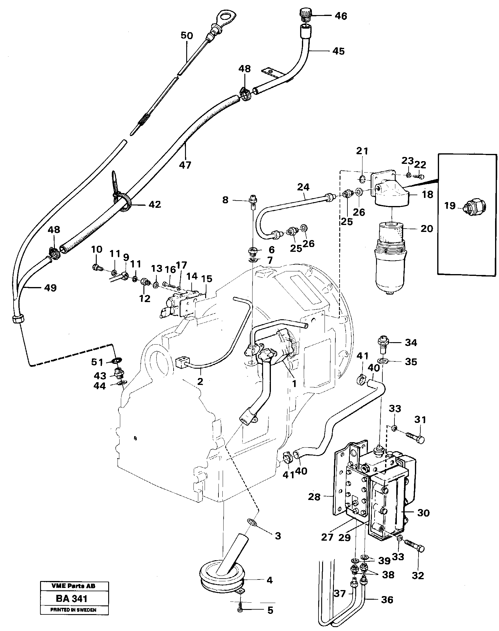 Hydraulic lines, valves and filter  30881 — volvo parts diagram